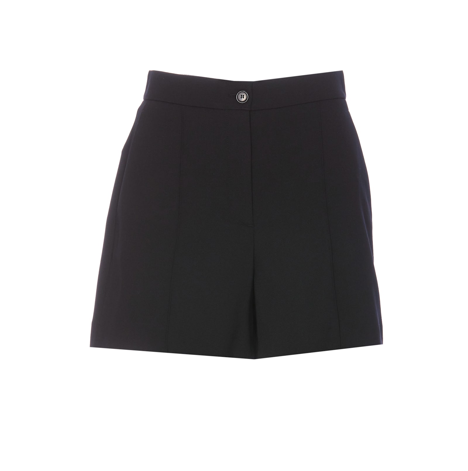 Shop Pinko Tailored Wool Twill Shorts With Crease In Black