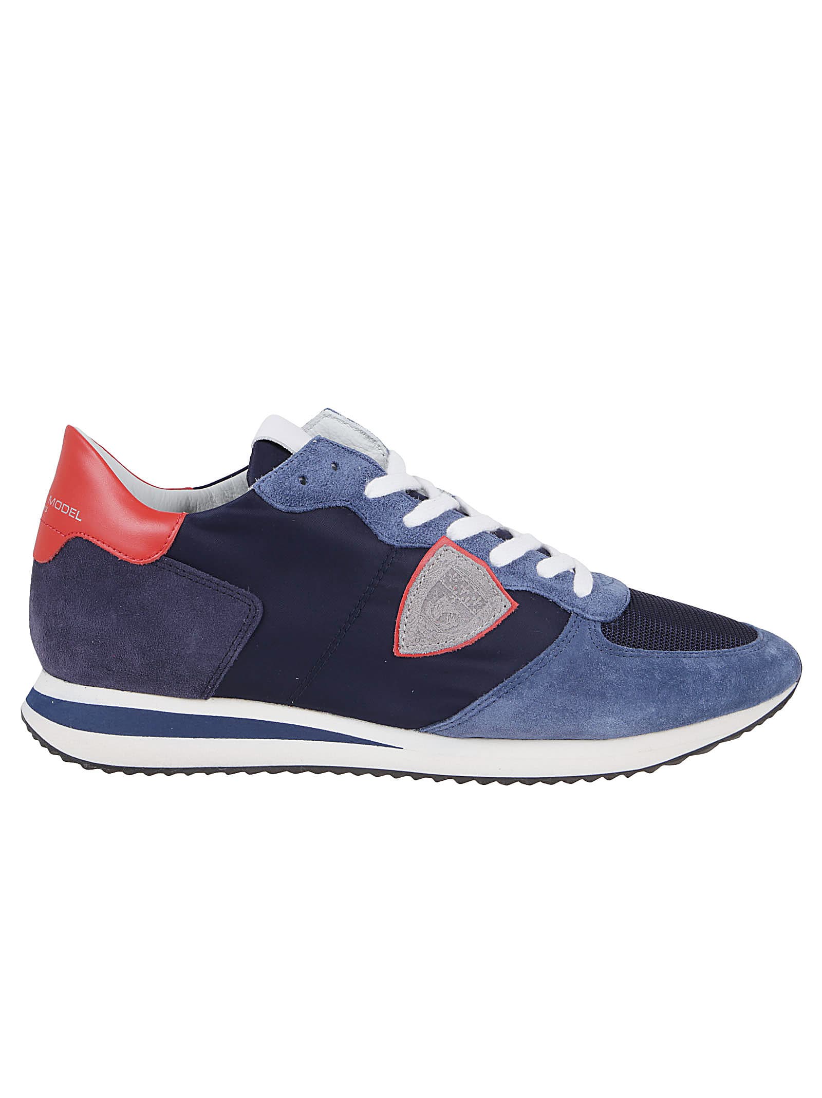 Philippe Model Trpx Sneakers In Blue Suede And Fabric In Blau