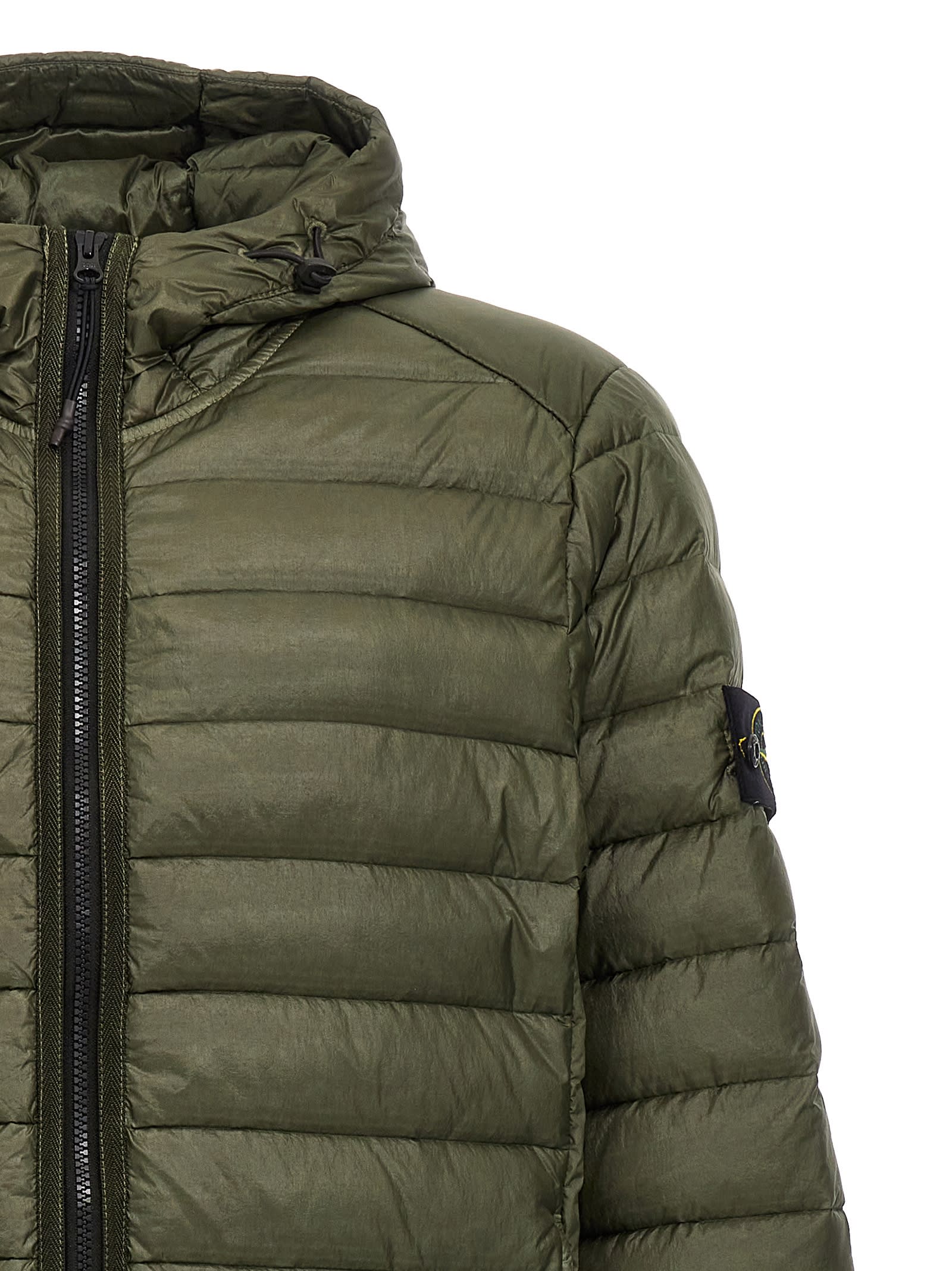 Shop Stone Island Loom Woven Chambers R-nylon Down-tc Down Jacket In Green