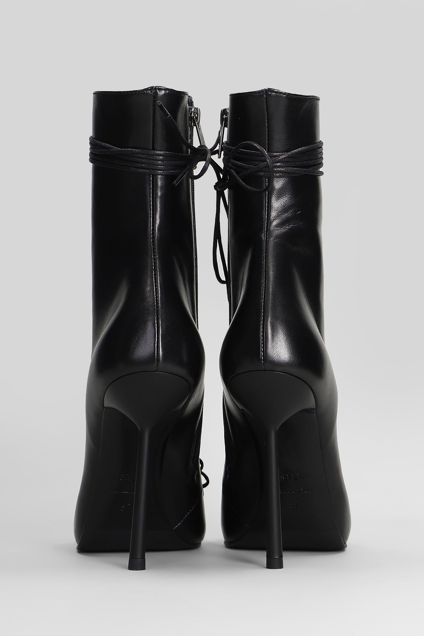 Le Silla Colette High Heels Ankle Boots In Black Leather In Black