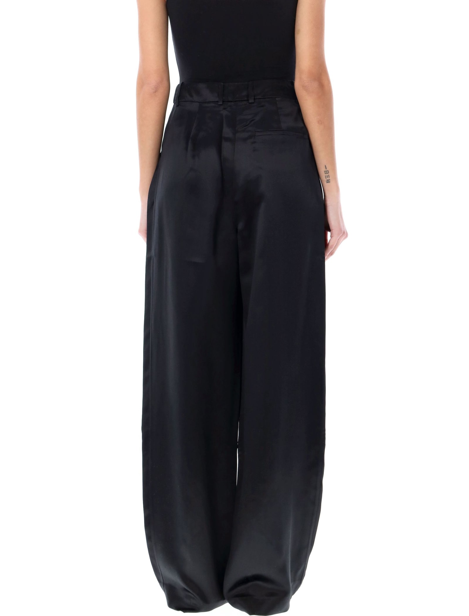 Shop Loulou Studio Viona Pinced Pants In Black