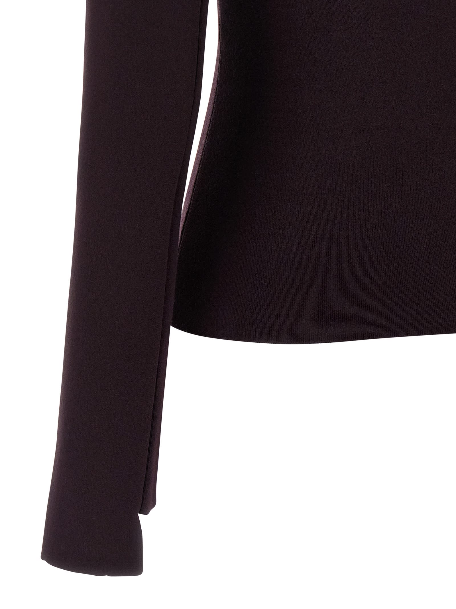 Courrèges Maroon Interlock Viscose Sweater In Burgundy