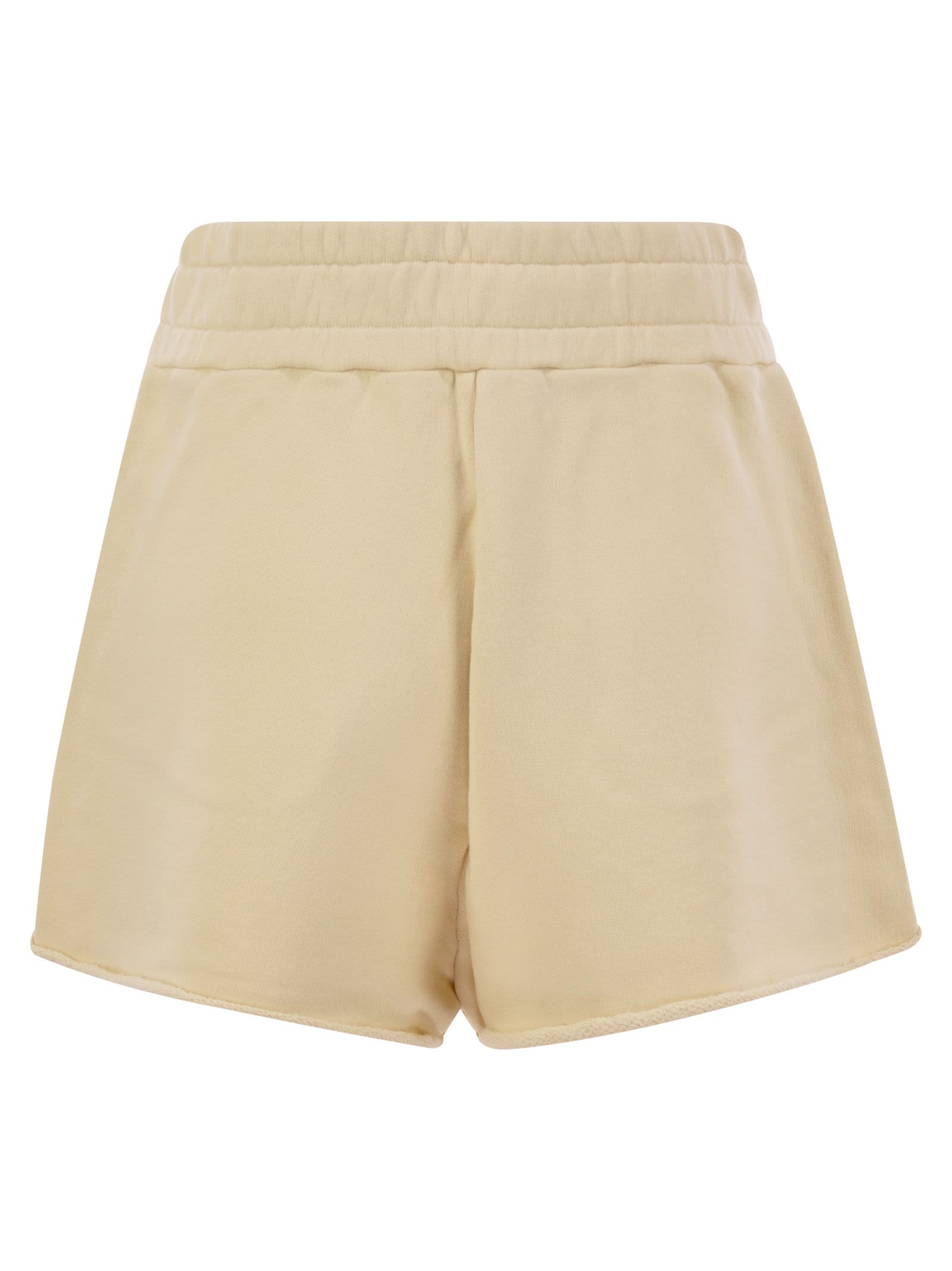 Autry Short Trousers In Compact Cotton Jersey In Neutral