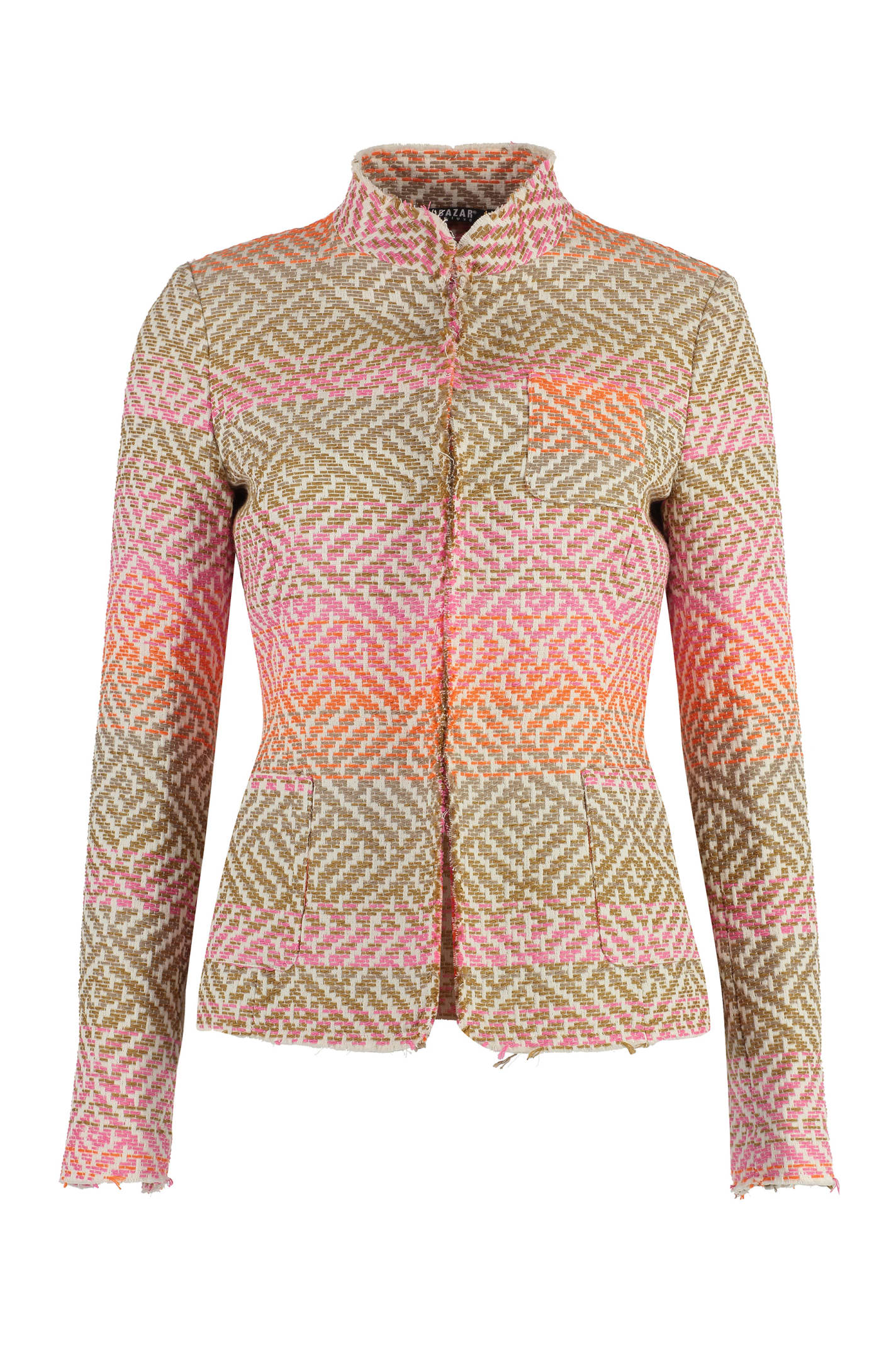 Shop Bazar Deluxe Cotton Blend Jacket In Multicolor