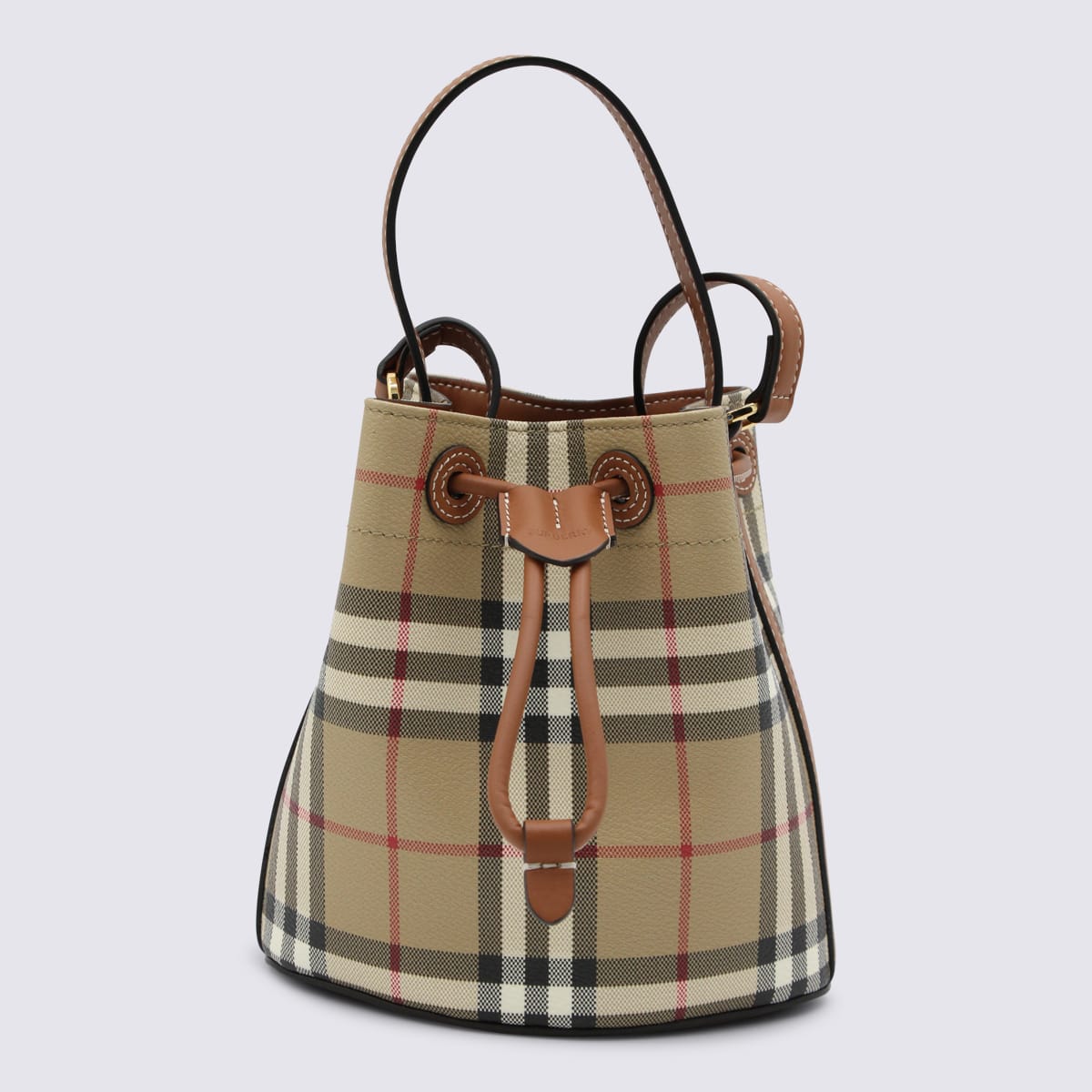 Burberry Beige Cotton Satchel In Brown