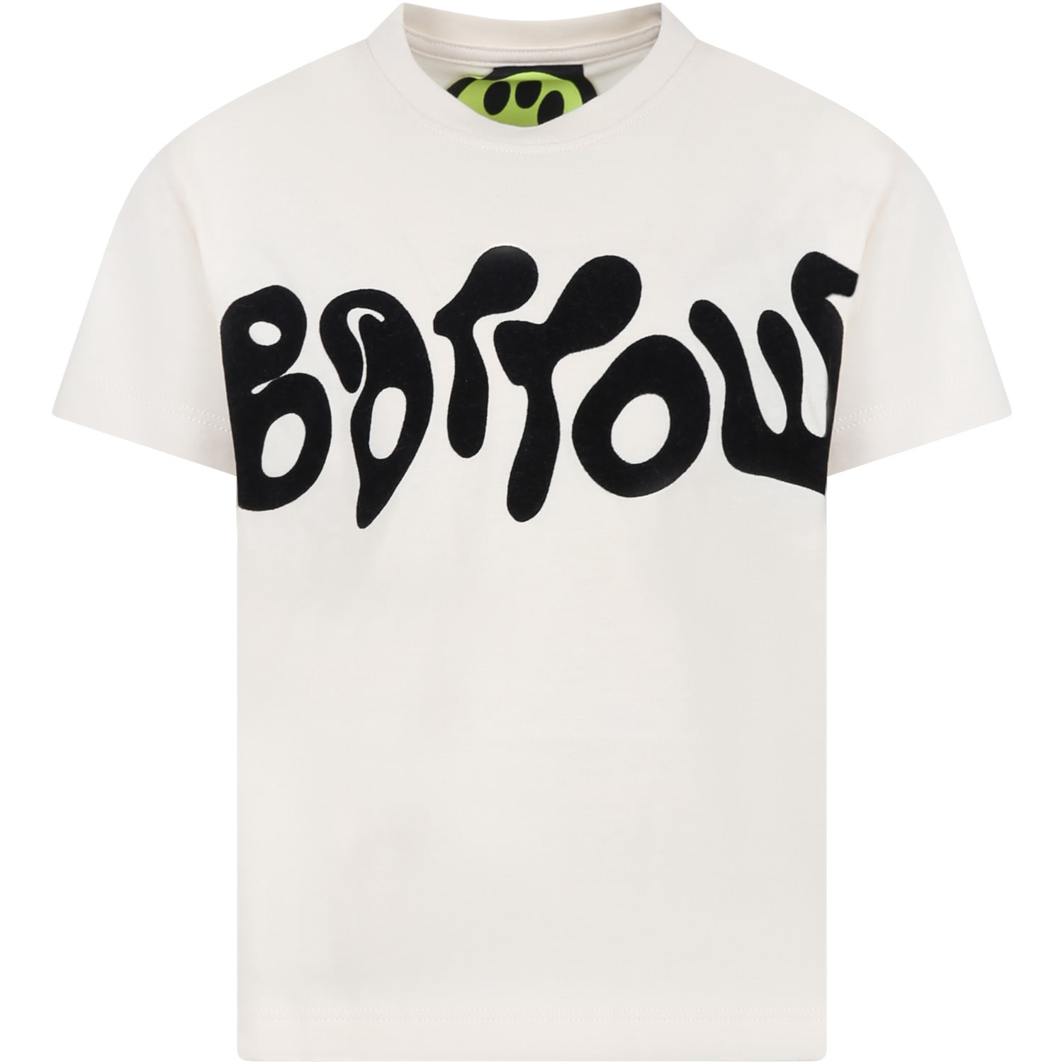 Barrow Ivory T-shirt For Kids With Logo In Crema