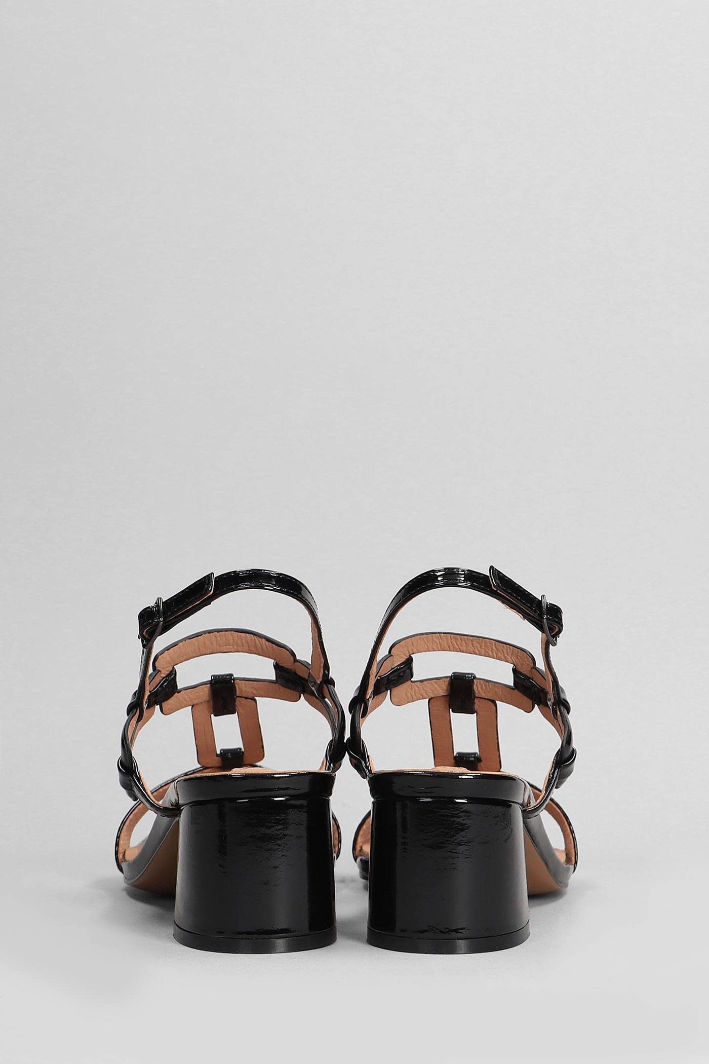 Shop Bibi Lou Zinnia 50 Sandals In Black Patent Leather