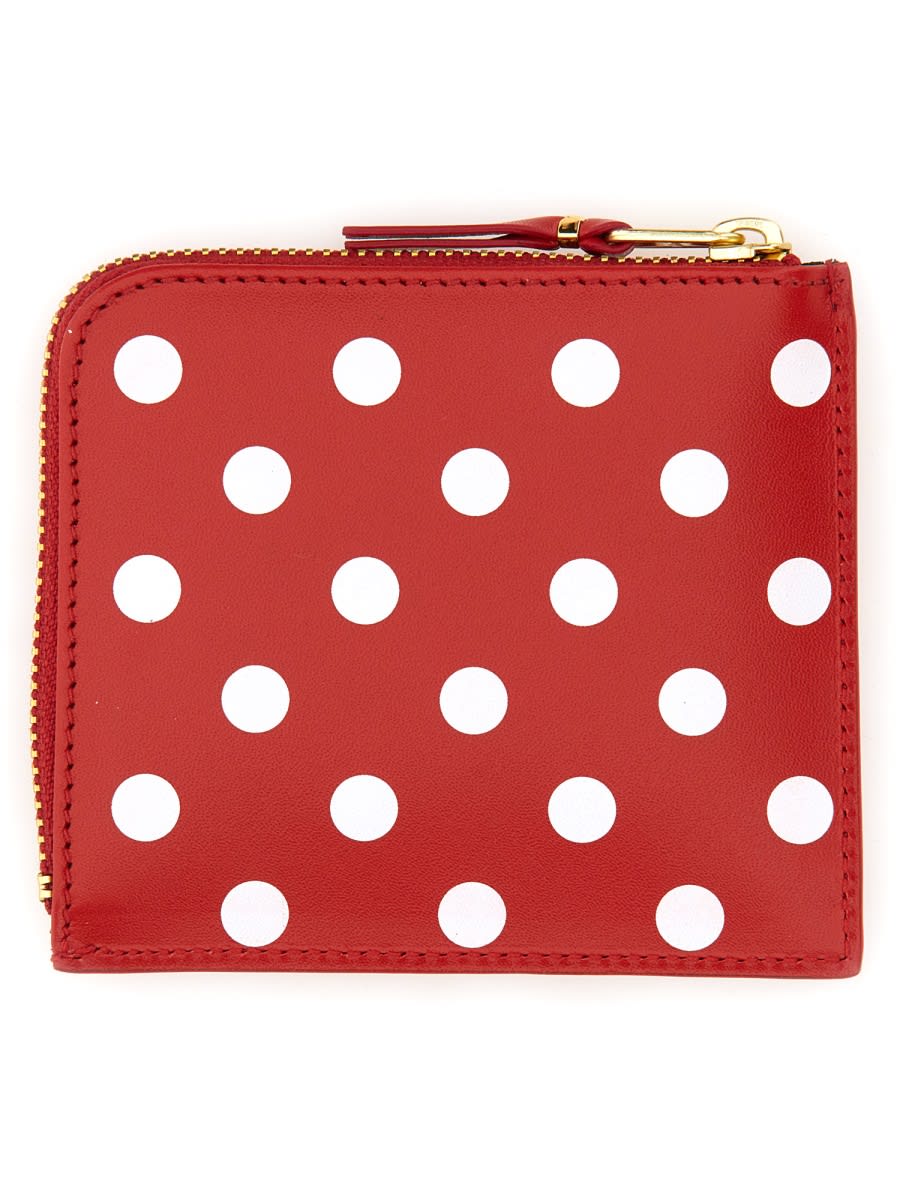 Shop Comme Des Garçons Polka Dot Wallet In Red