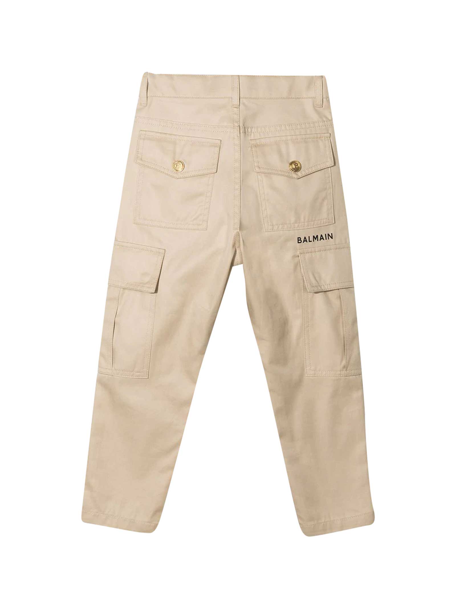 Balmain Teen Cargo Pocket Straight-leg Jeans In Beige | ModeSens