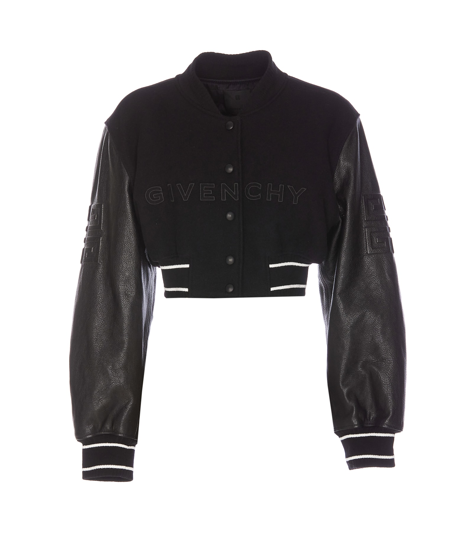 Shop Givenchy Crop Bomber In Black