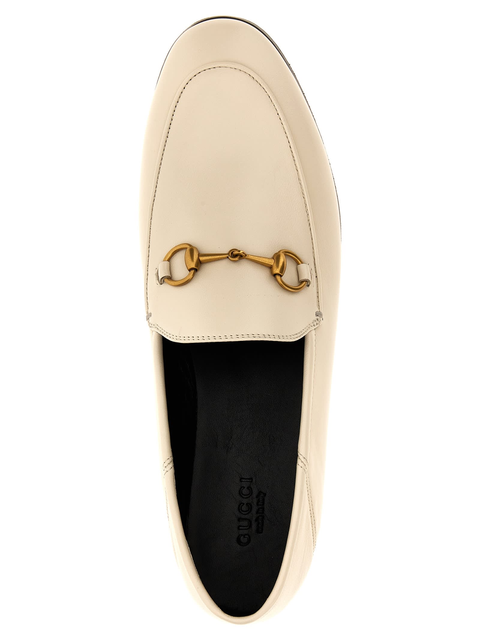 Shop Gucci Morsetto Loafers In White