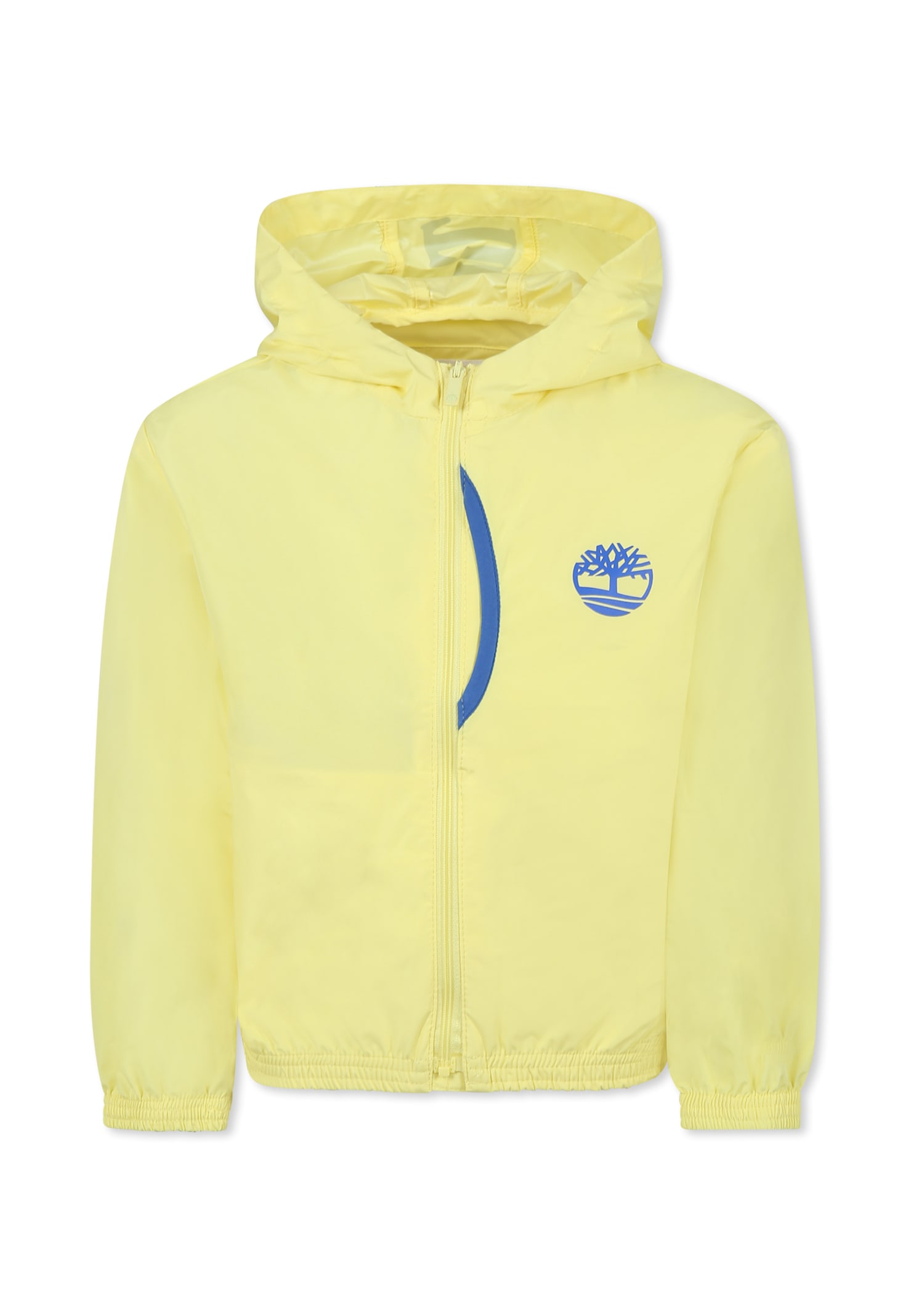 Timberland Yellow Windbreaker Jacket For Boy With Logo In Yellow