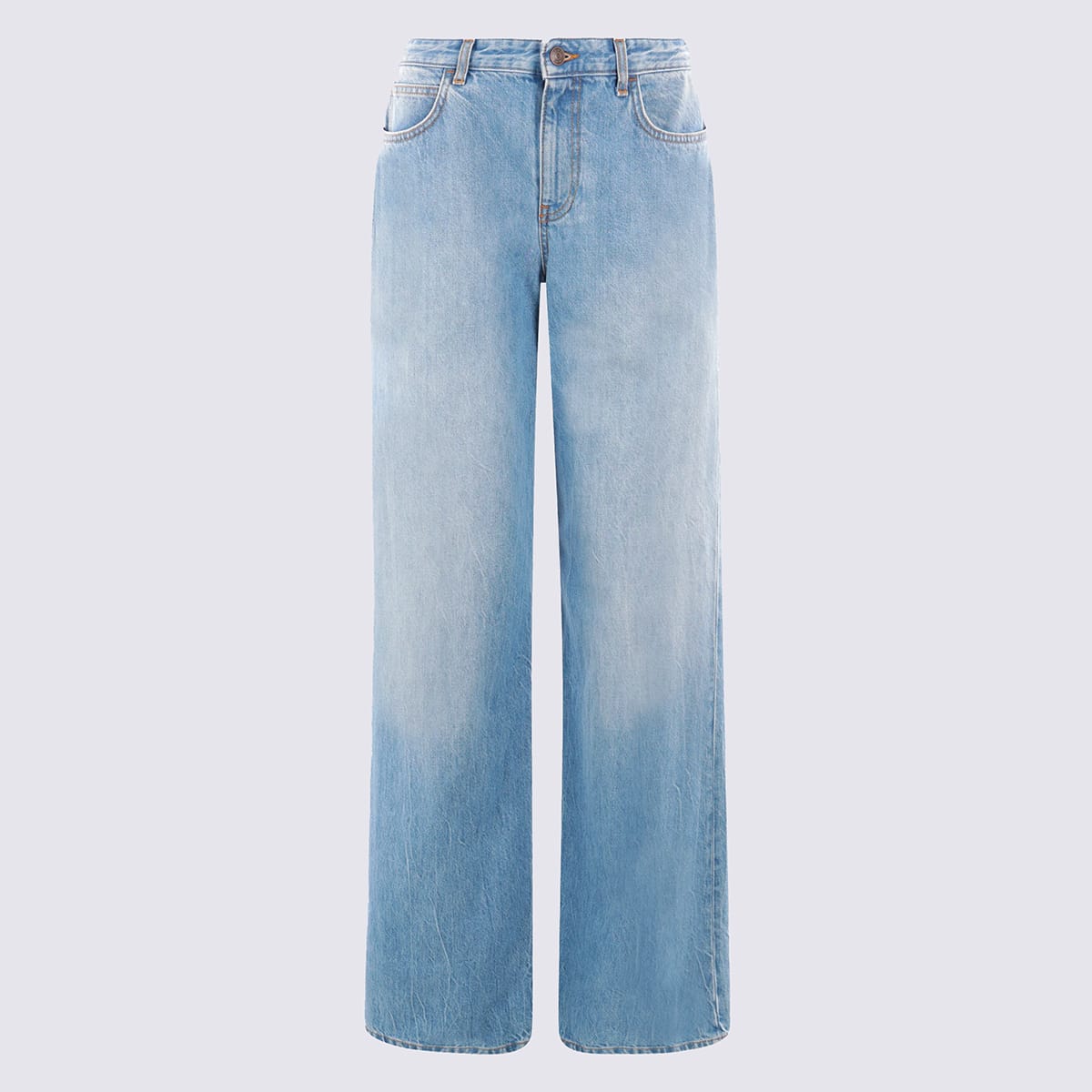 Blue Cotton Denim Jeans