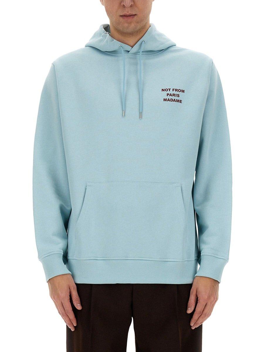 Slogan Printed Drawstring Hoodie