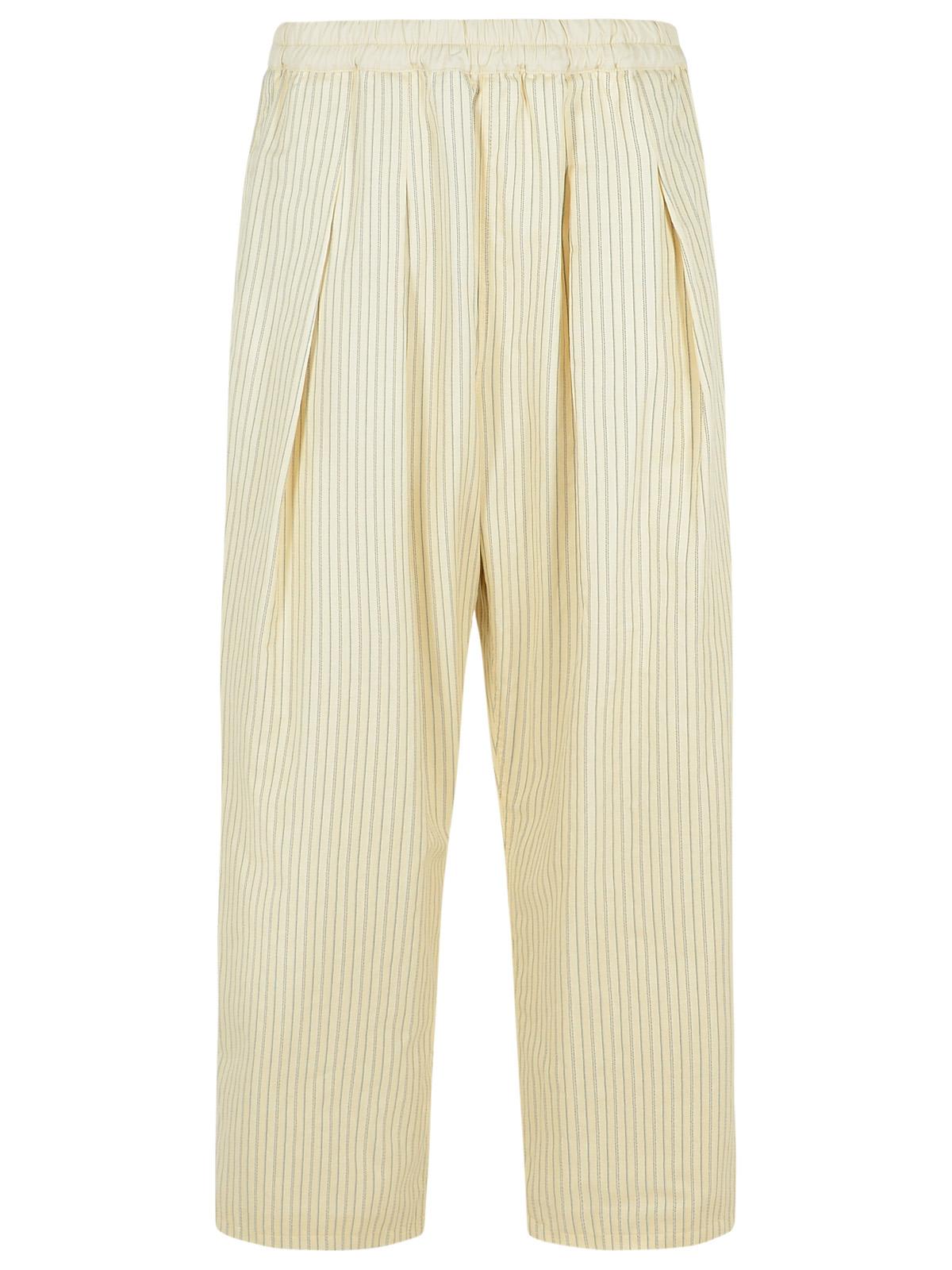 Ivory Cotton Blend Trousers