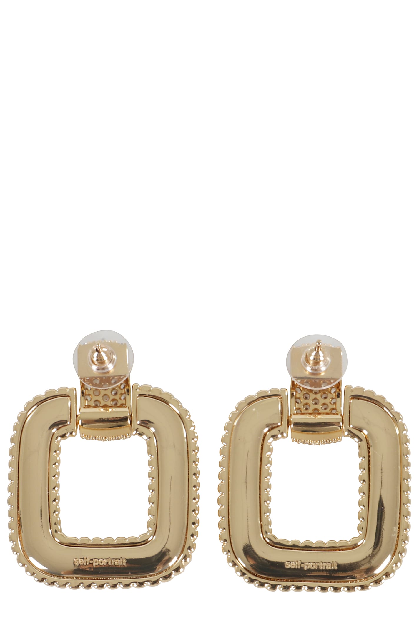 Self-portrait Gold Knocker Earrings In Gold