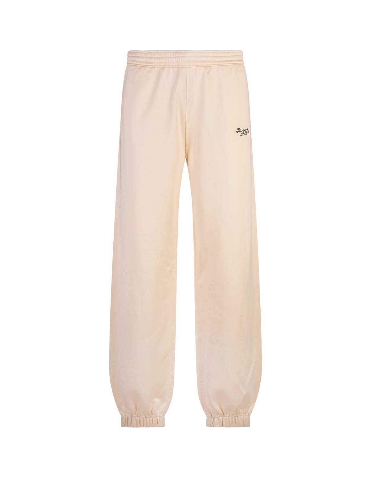 Shop Givenchy Ivory Jogging Trousers With Logo In White