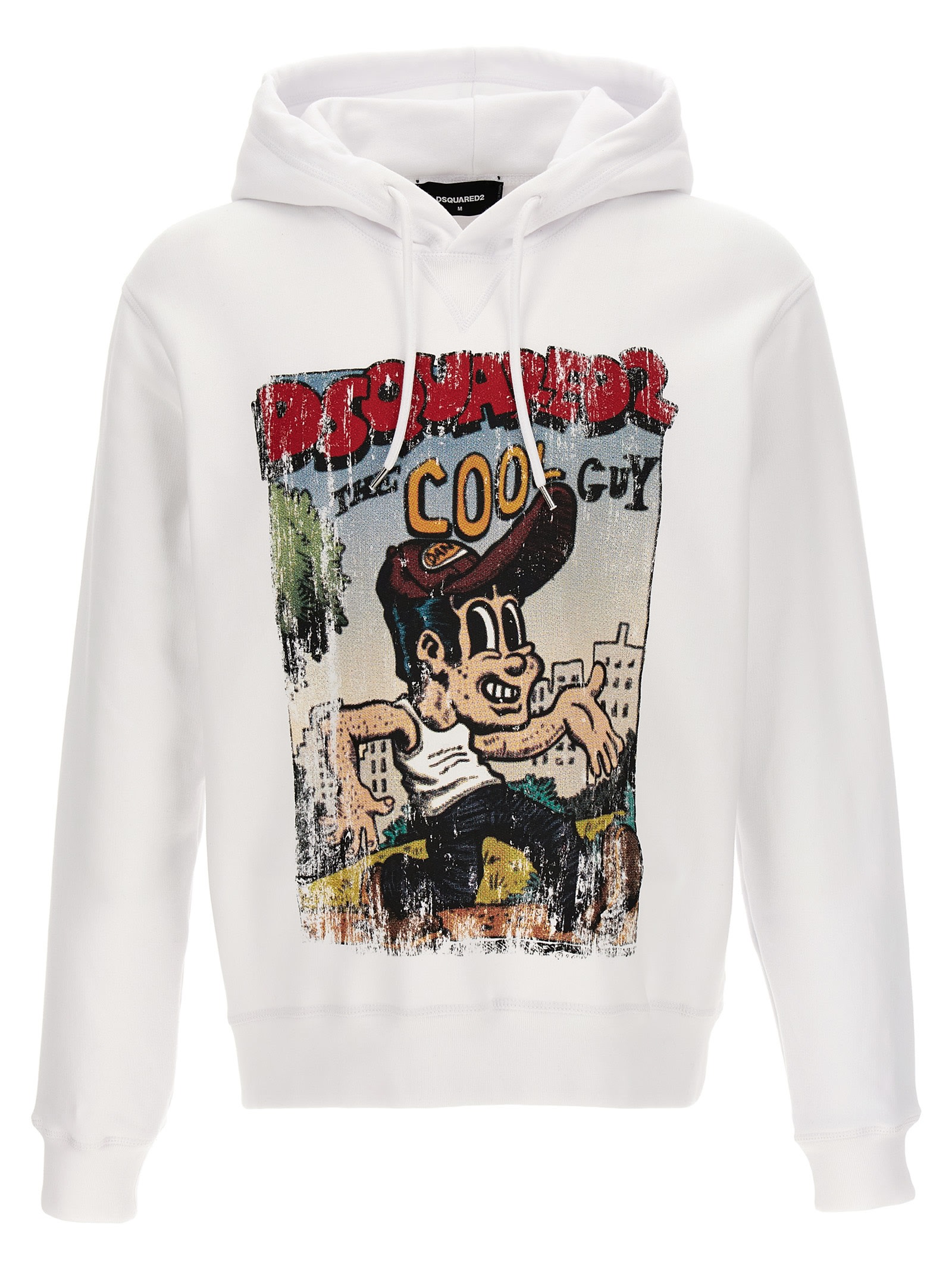 Shop Dsquared2 Printed Hoodie In White