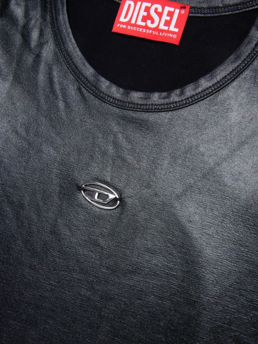 Diesel Oval D-appliqué T-shirt In Grey