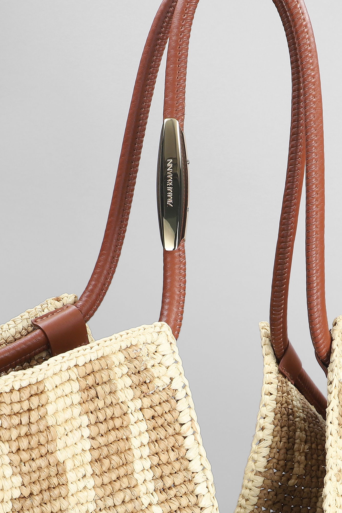 Zimmermann Tote In Beige Raffia In Sand