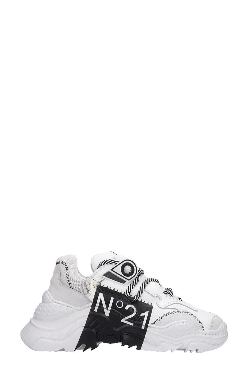 N°21 BILLY SNEAKERS IN WHITE LEATHER,11291103