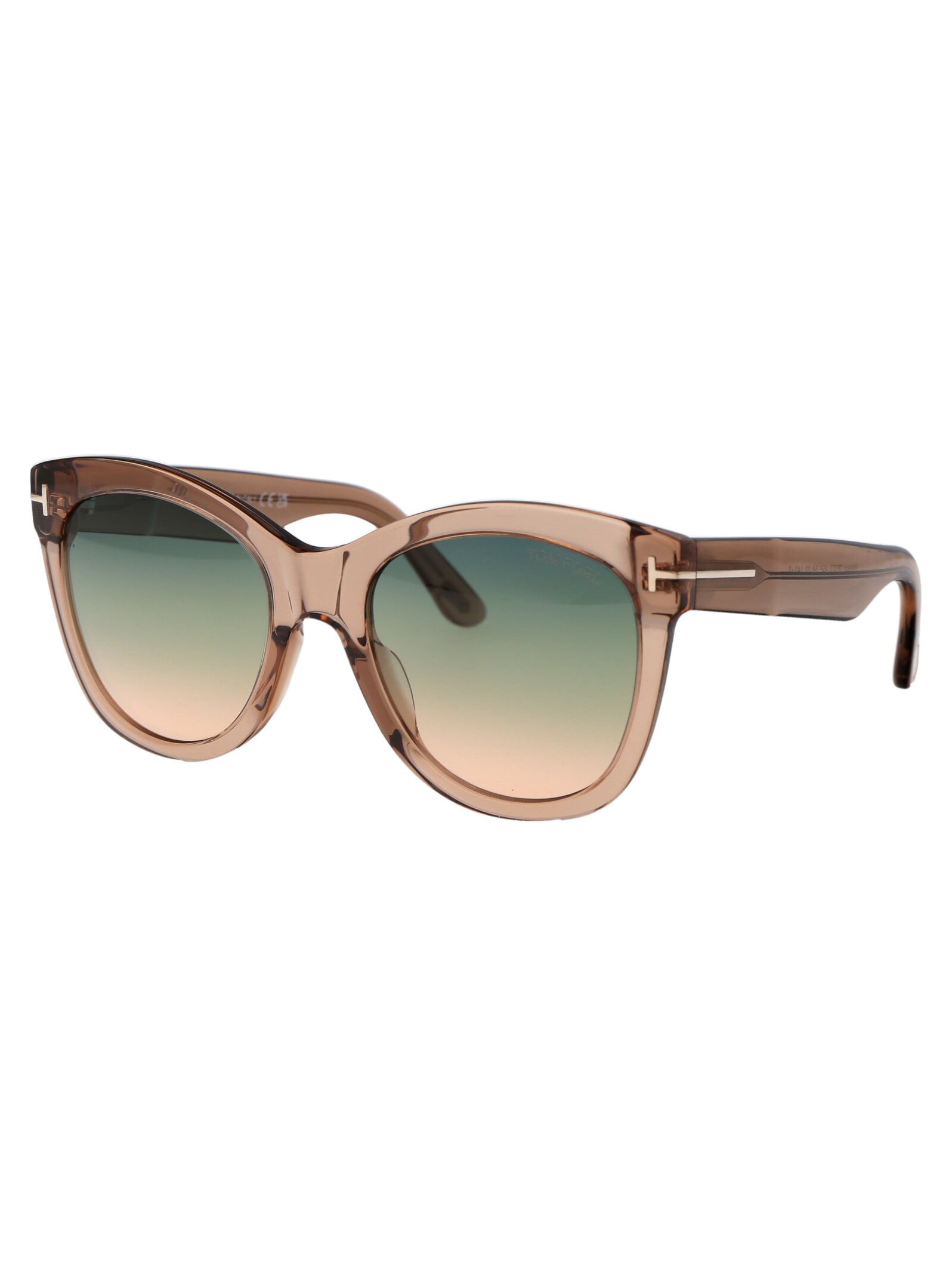 Shop Tom Ford Wallace Sunglasses In 45p Marrone Chiaro Luc / Verde Grad