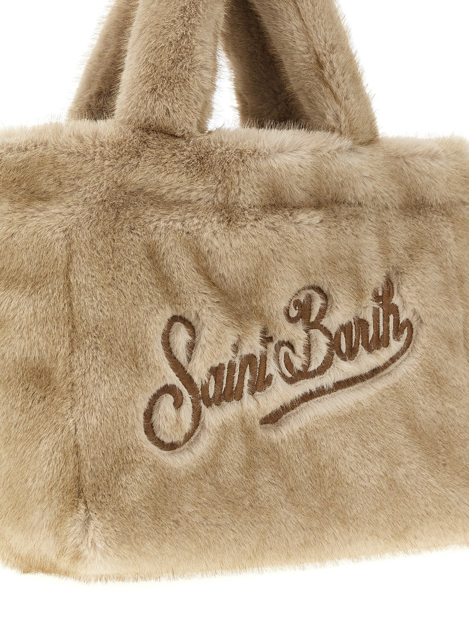 Mc2 Saint Barth Colette Soft Fur Hand Bags Beige In Brown