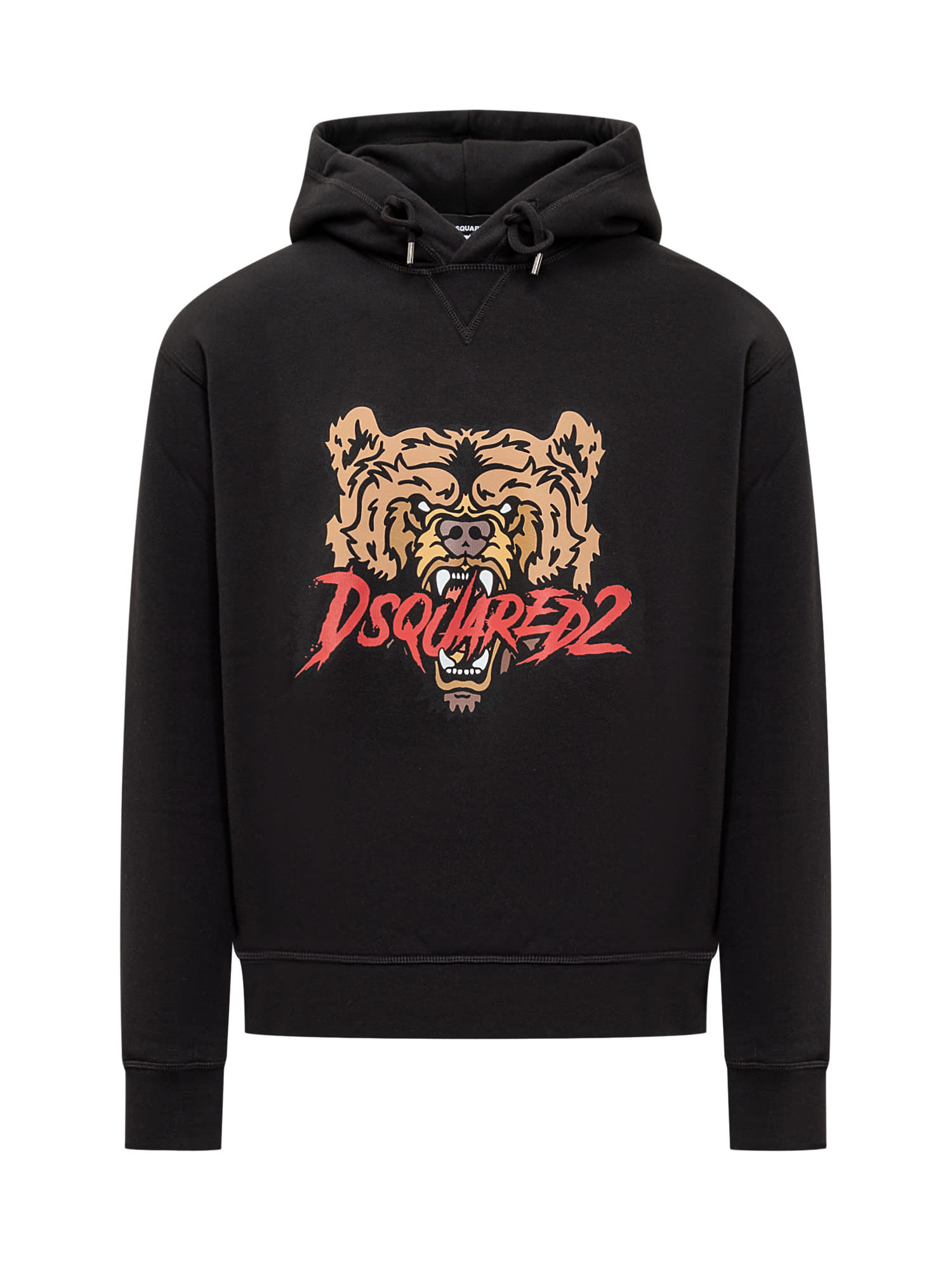 Shop Dsquared2 Hoodie Bear Logo In Black