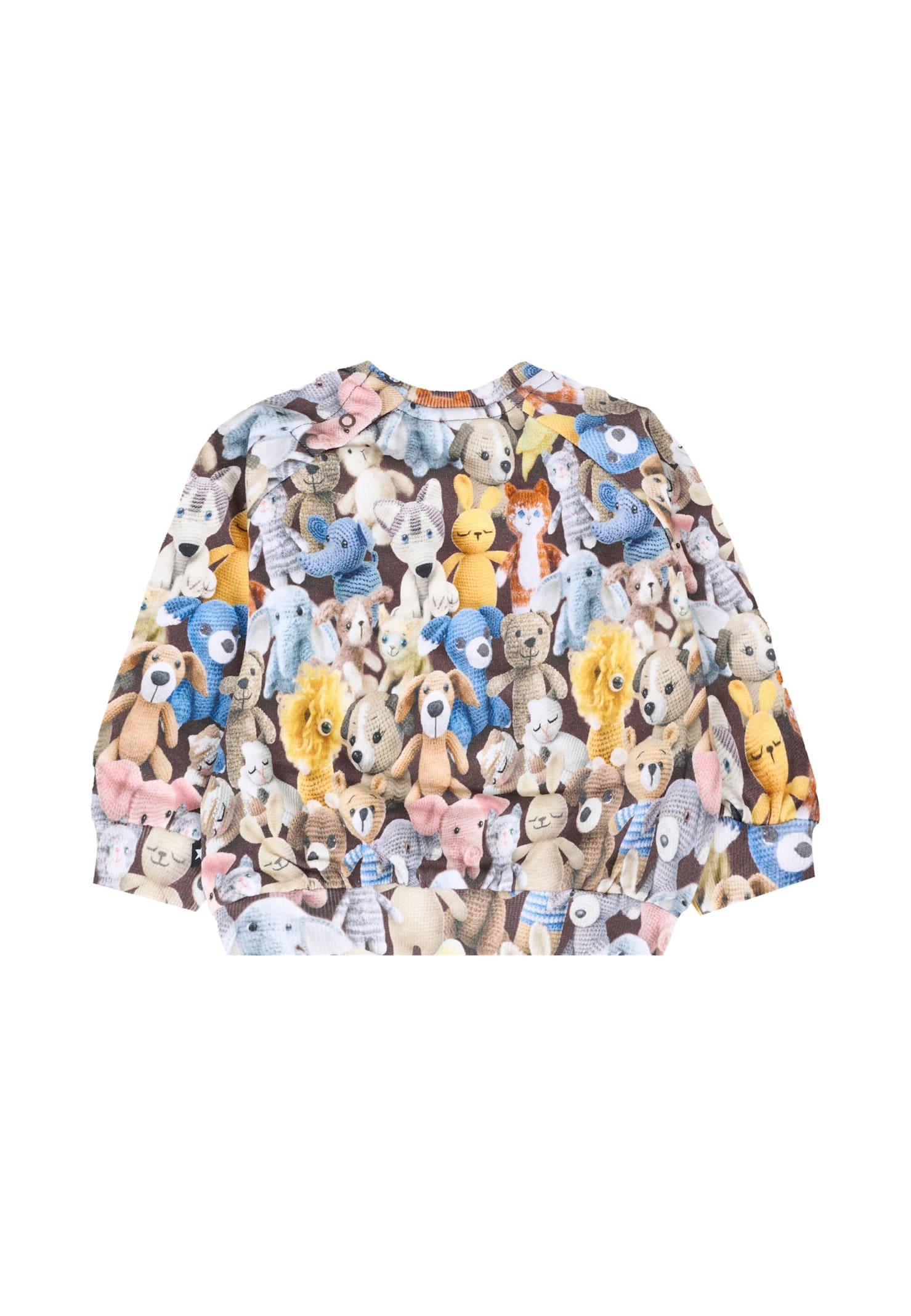 Molo Blue Sweatshirt For Baby Boy With Bear In Multi