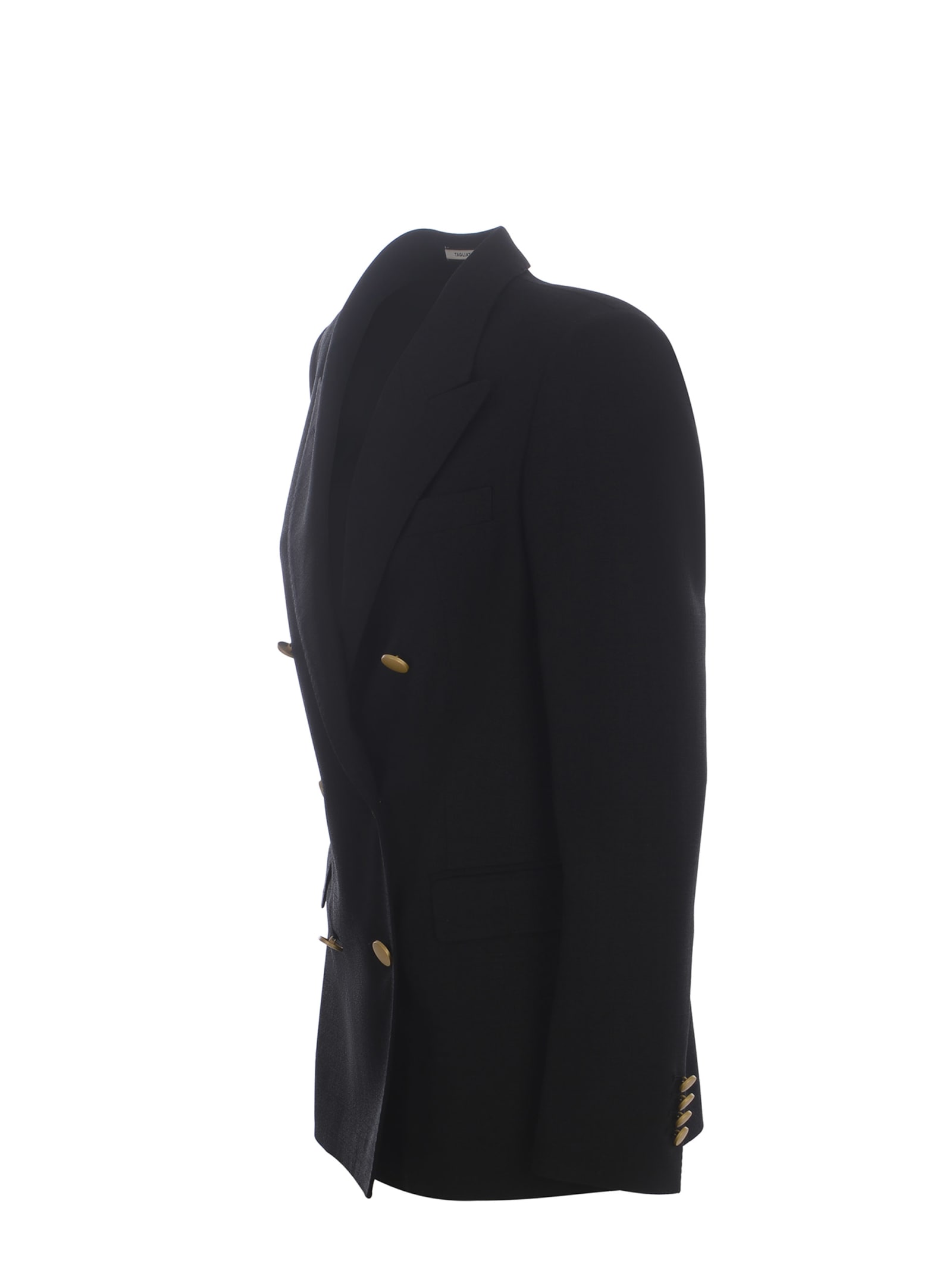 Shop Tagliatore Double-breasted Jacket  J-parigi Made Of Viscose Blend In Black