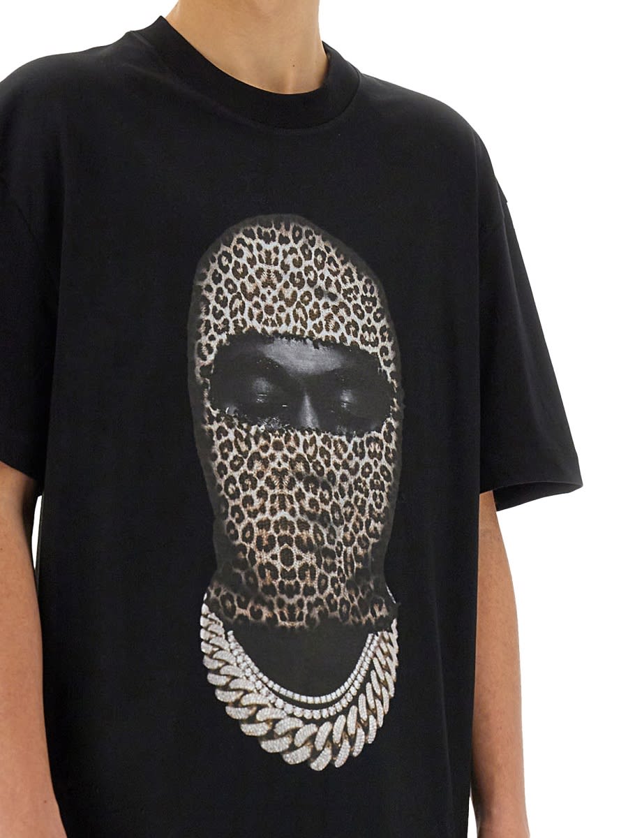 Ih Nom Uh Nit Leopard Mask Print T-shirt In Black