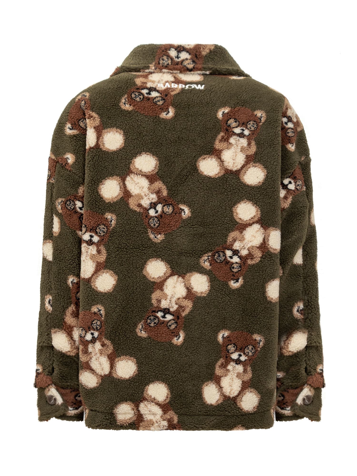 Shop Barrow Teddy Jacket In Verde Militare