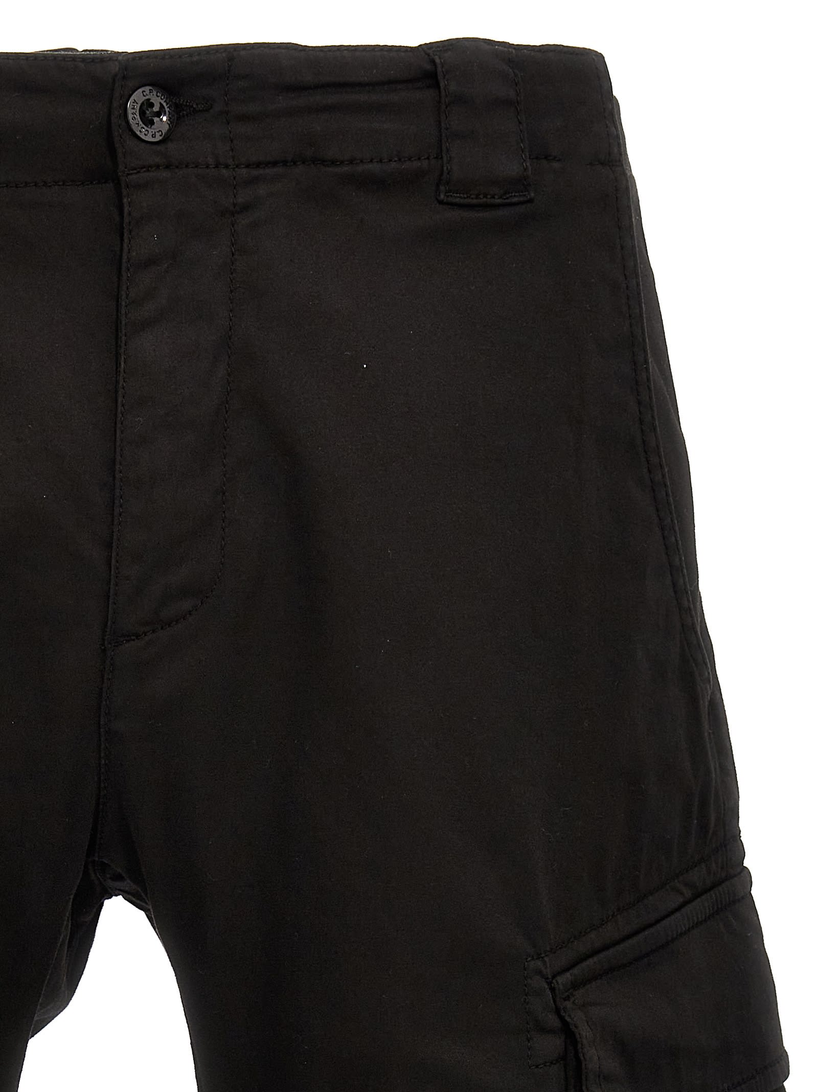 Shop C.p. Company Stretch Steen Cargo Bermuda Shorts In Black