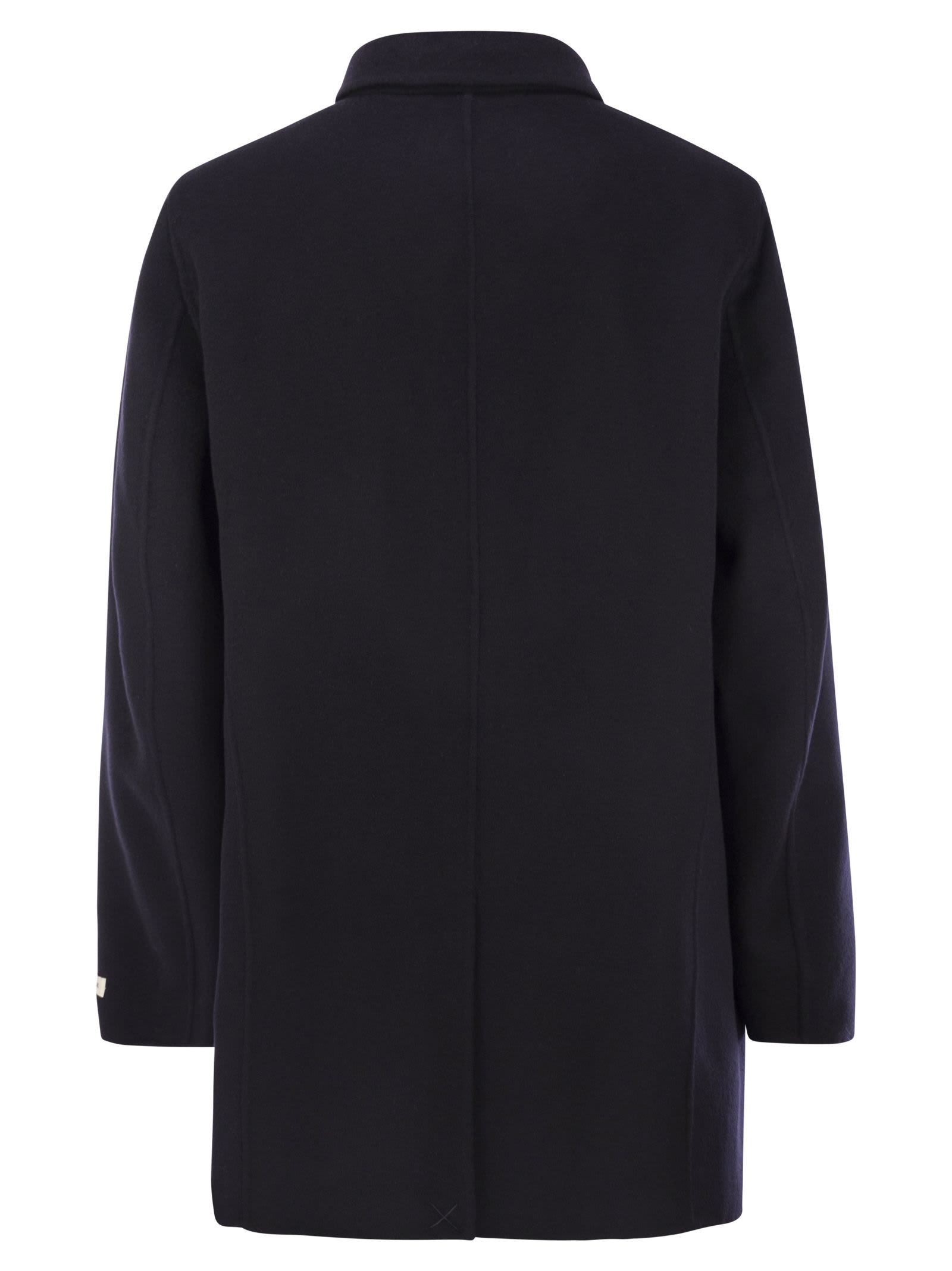 Shop Paltò Alfredo - Wool-blend Coat In Navy