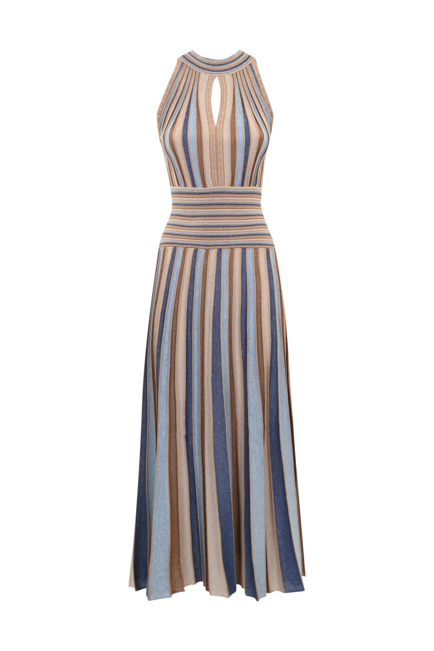 Pleated Dress In Viscose And Lurex
