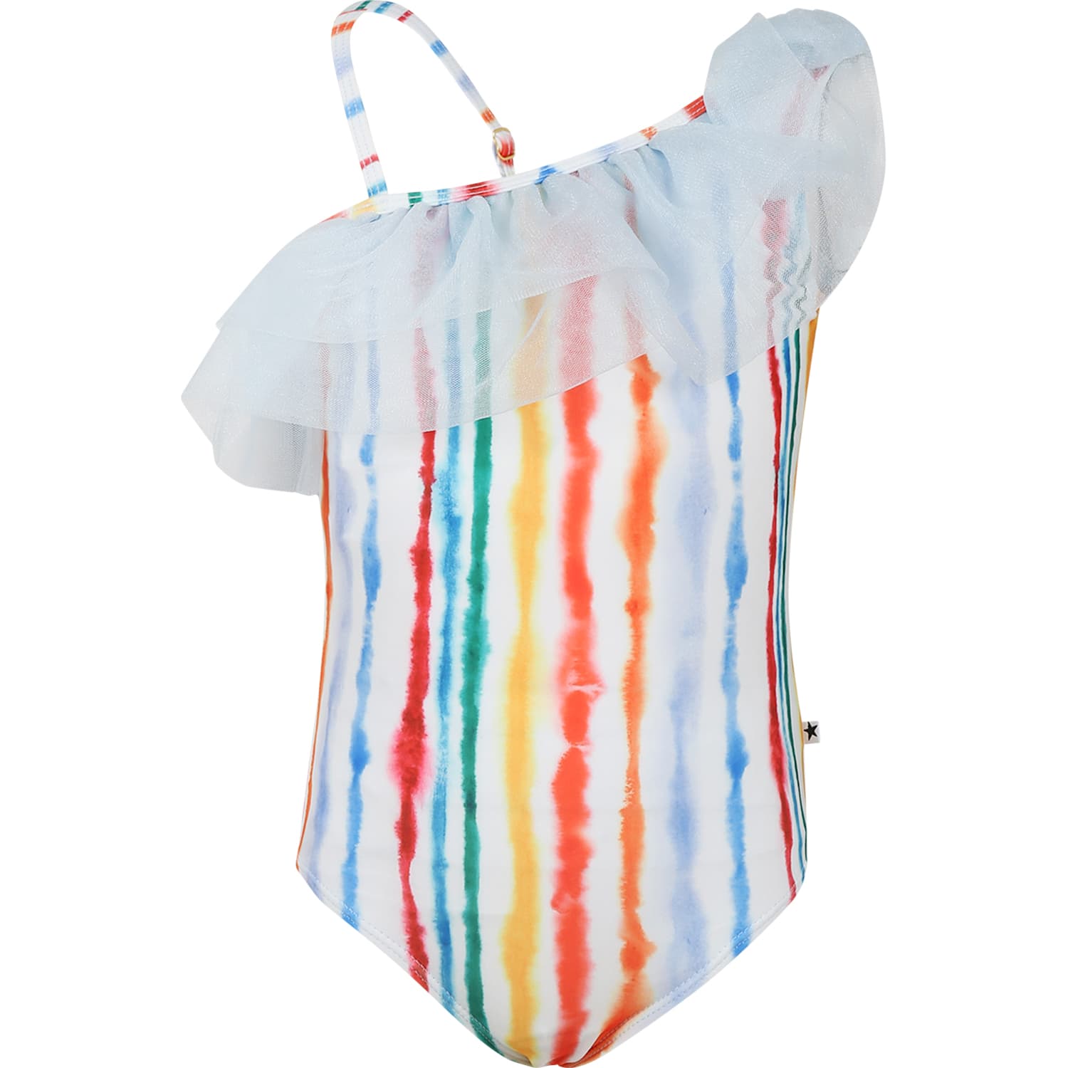 Molo Kids' White Swimsuit For Girl In Multicolor