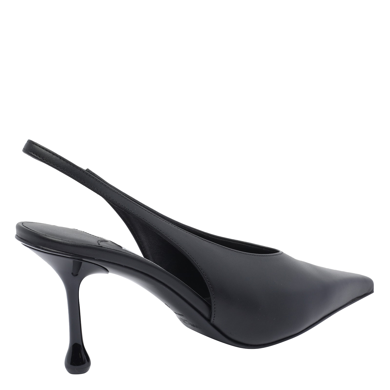 Jimmy Choo Leather Pointed Toe Sling Back Stiletto In Black