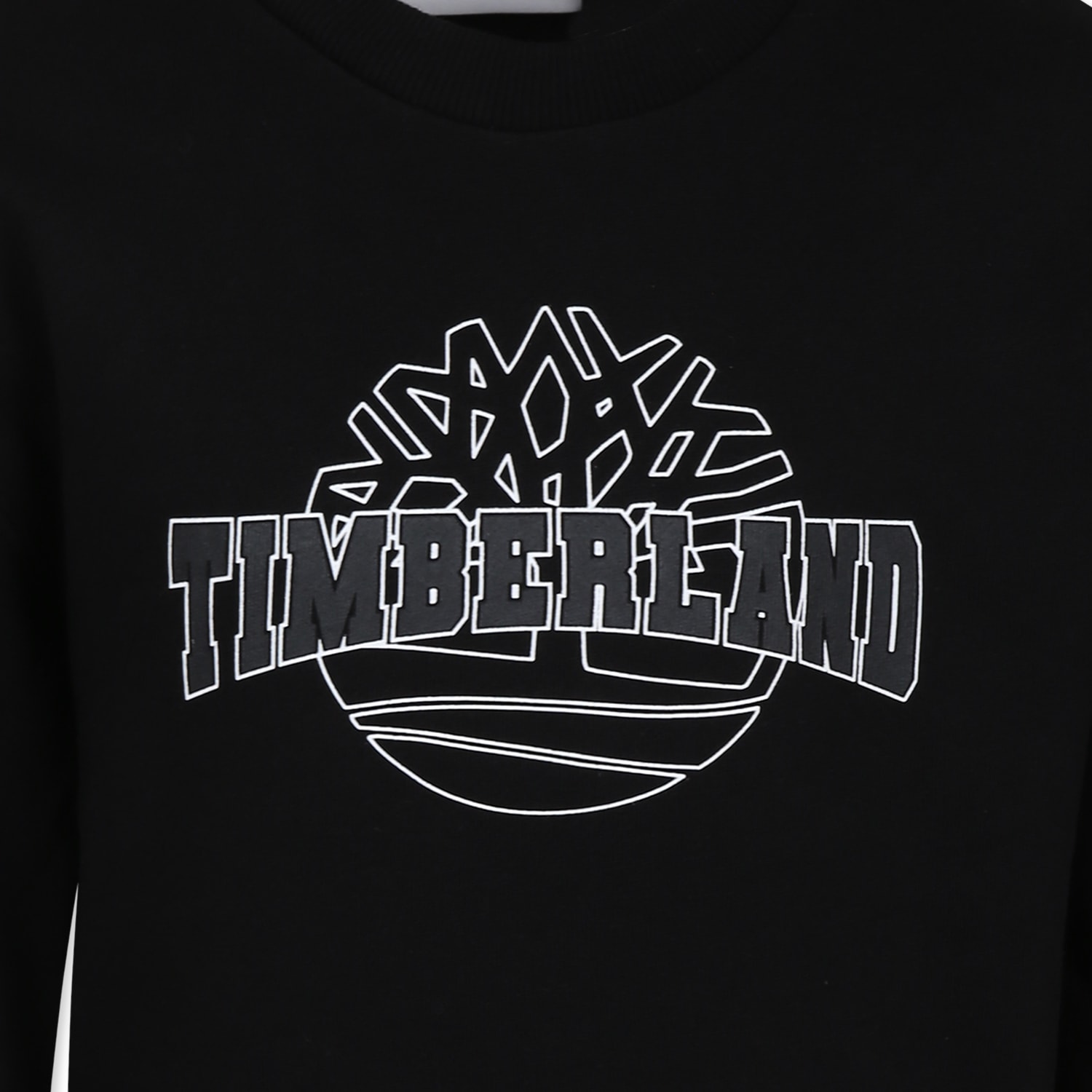 Timberland Black Sweatshirt For Boy With Logo In Black