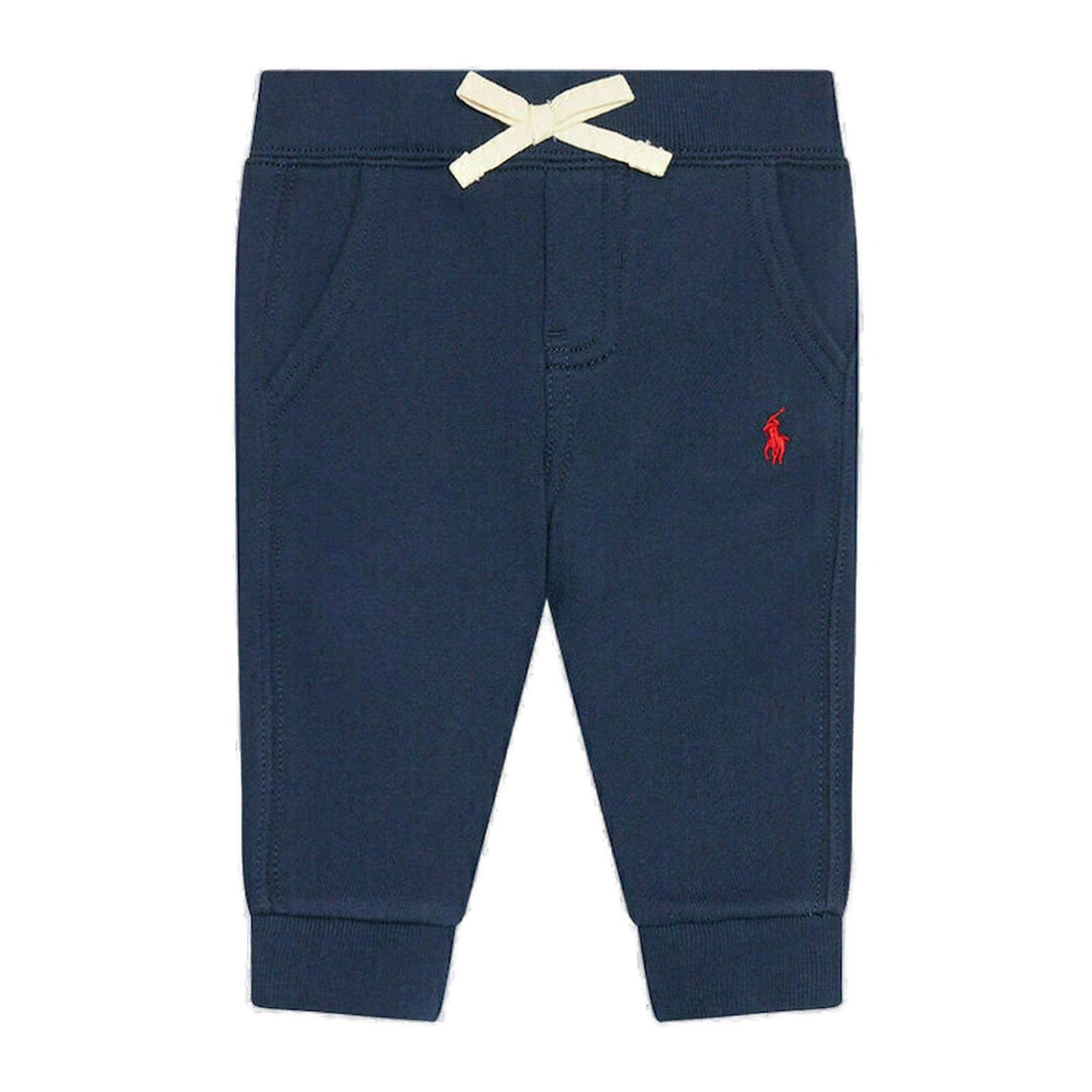 RALPH LAUREN LOGO EMBROIDERED DRAWSTRING TROUSERS