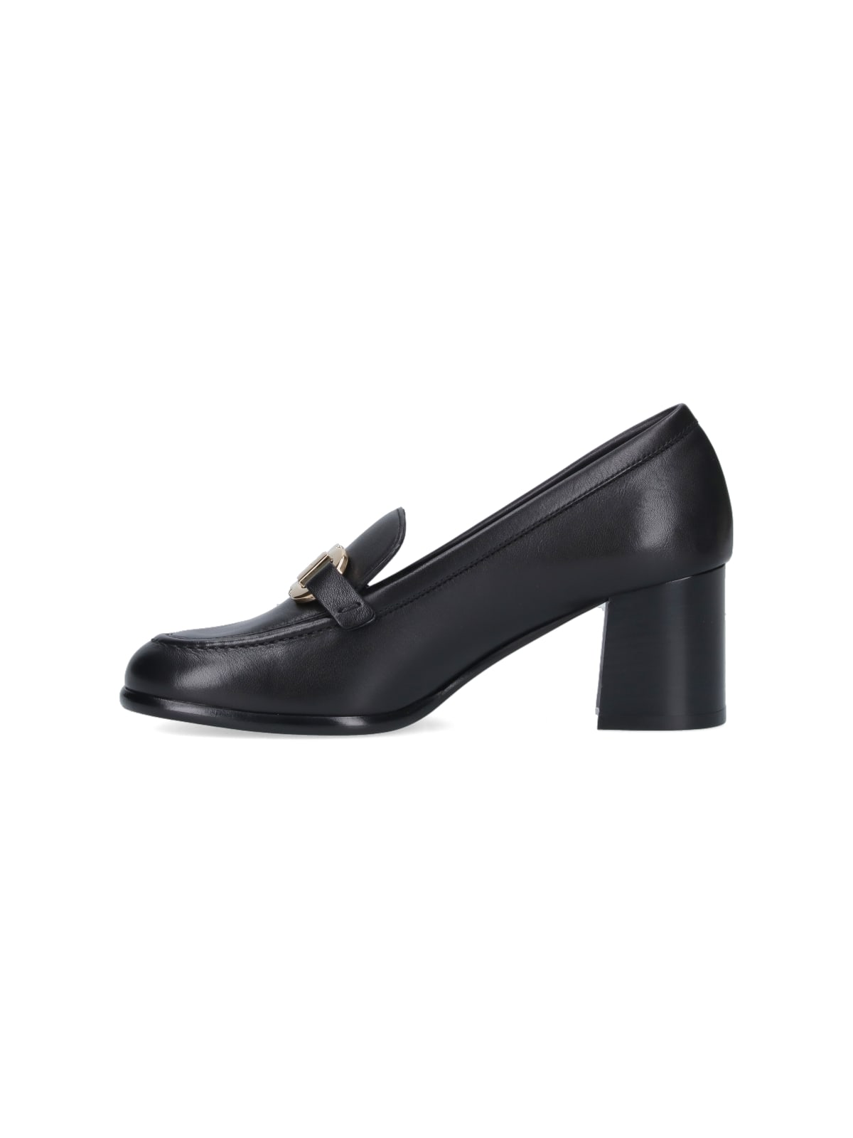 Shop Ferragamo Gancini Loafers In Black