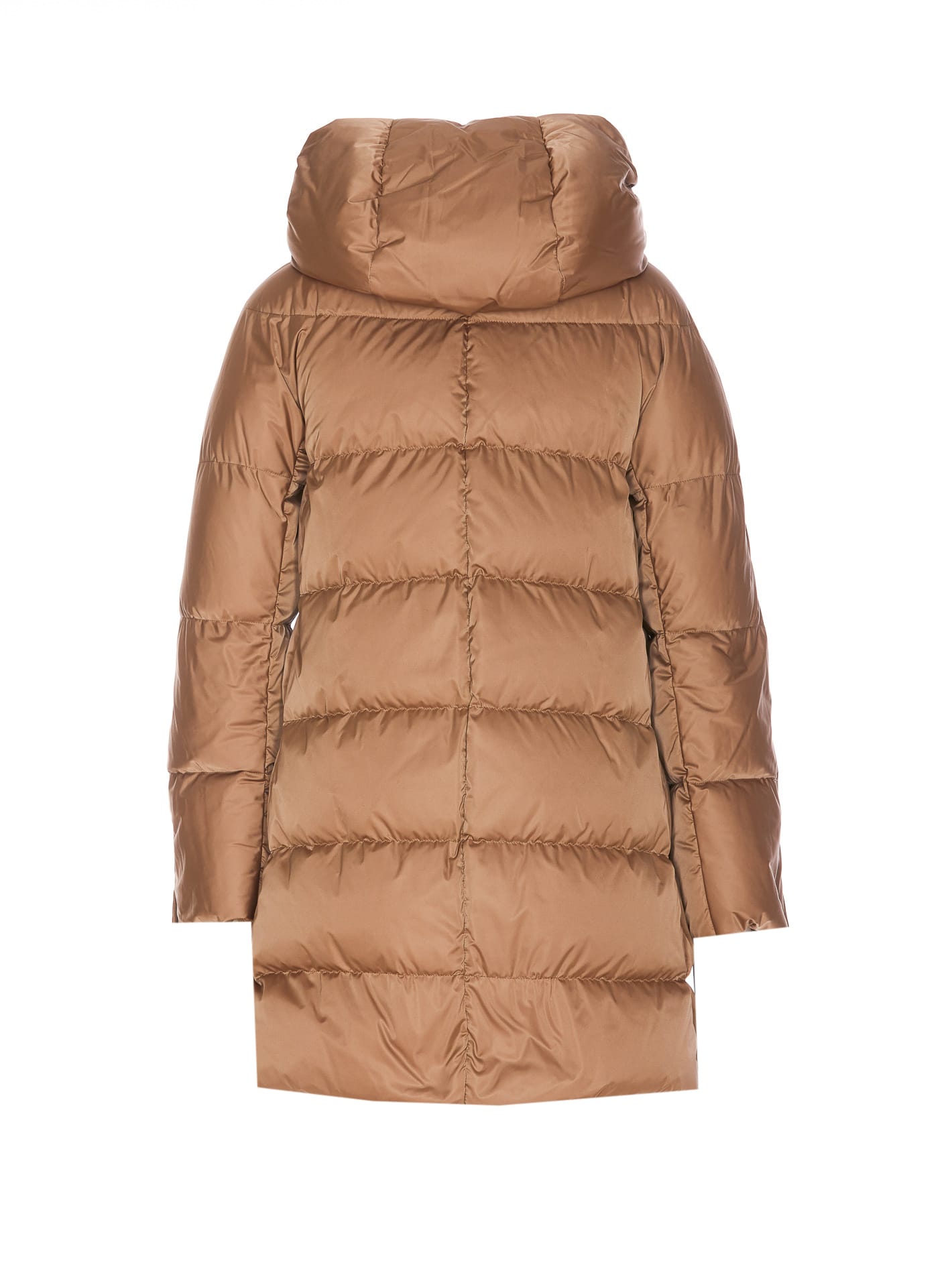 Shop Herno A-shape Down Jacket In Brown