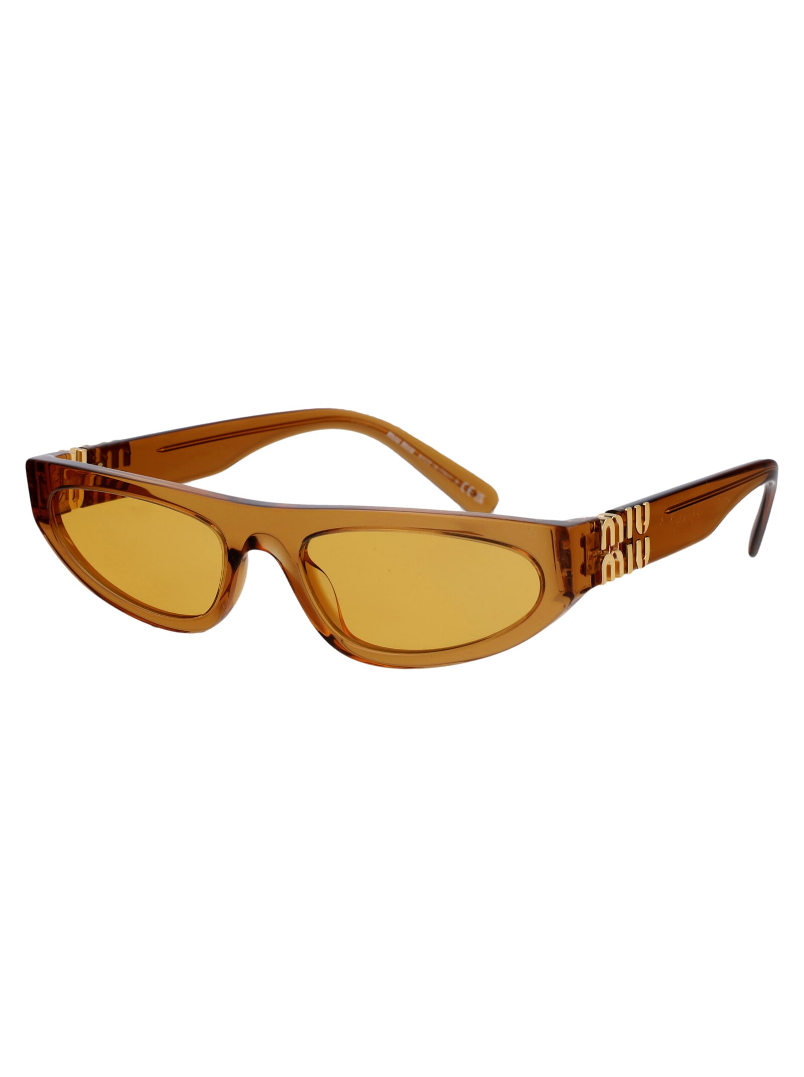 Shop Miu Miu 0mu 07zs Sunglasses In 15t0b7 Caramel Trapsarent