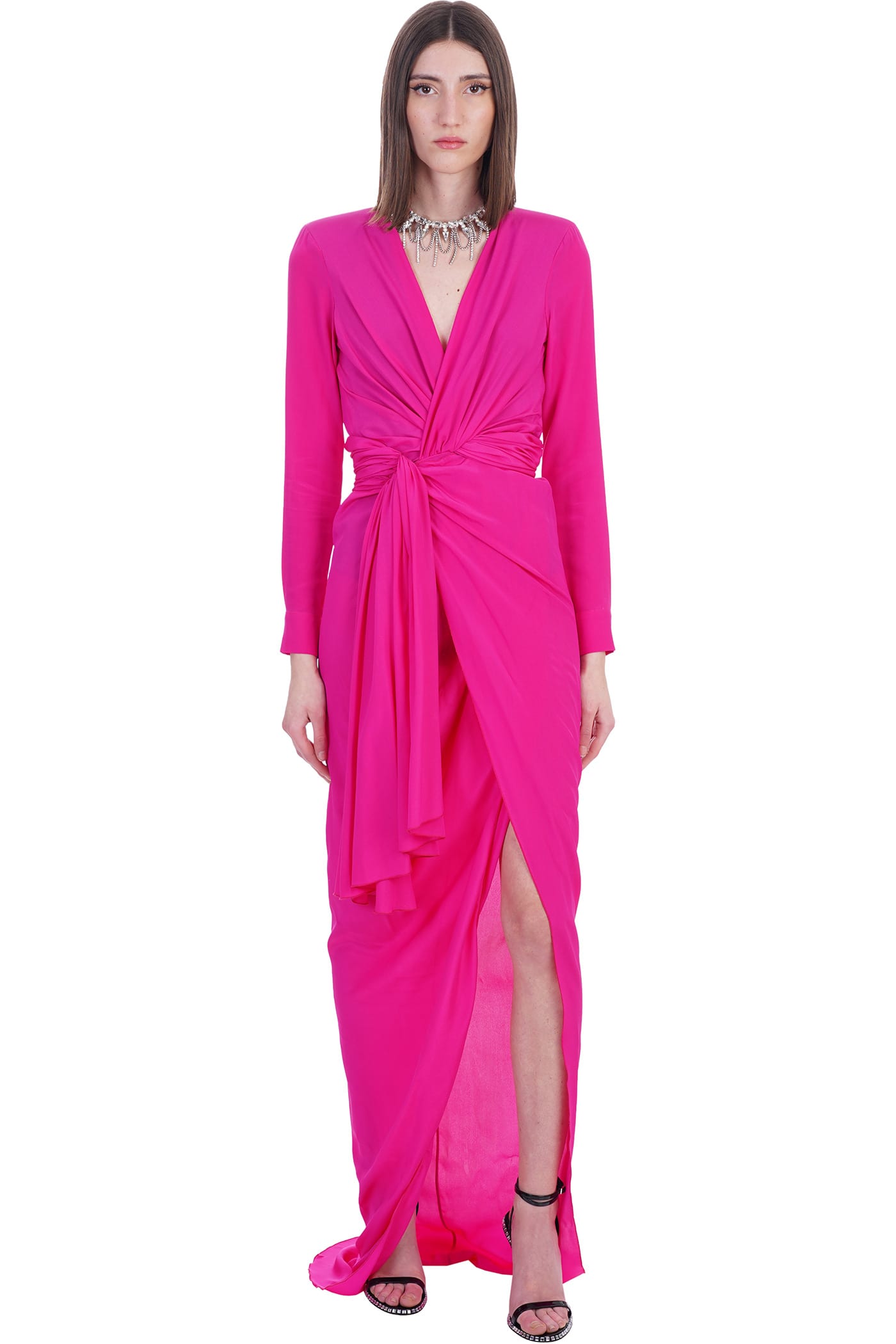 REDEMPTION Dress In Fuxia Silk