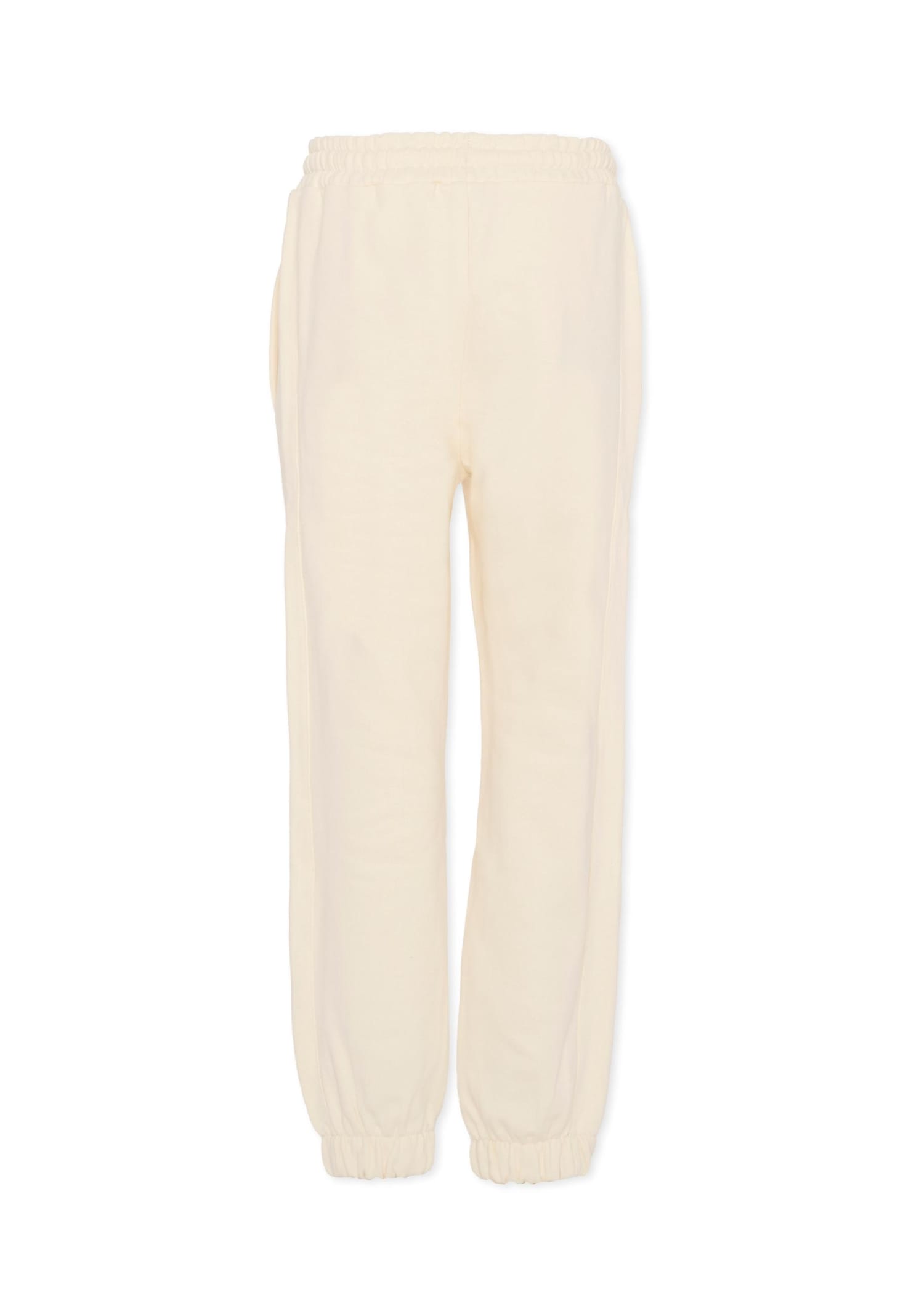 Msgm Ivory Sweatpants For Kids With Logo In Pink