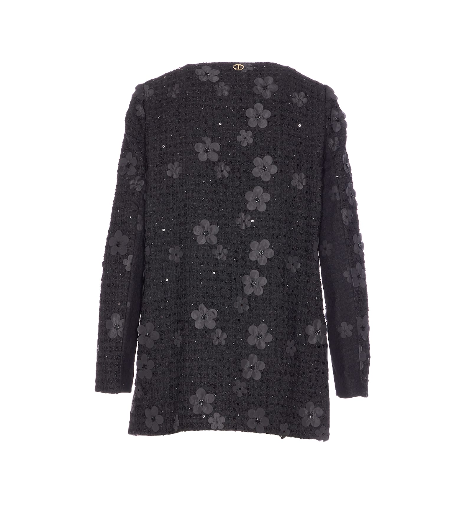 Twinset Black Jacket Frontal Buttons Closure In Black