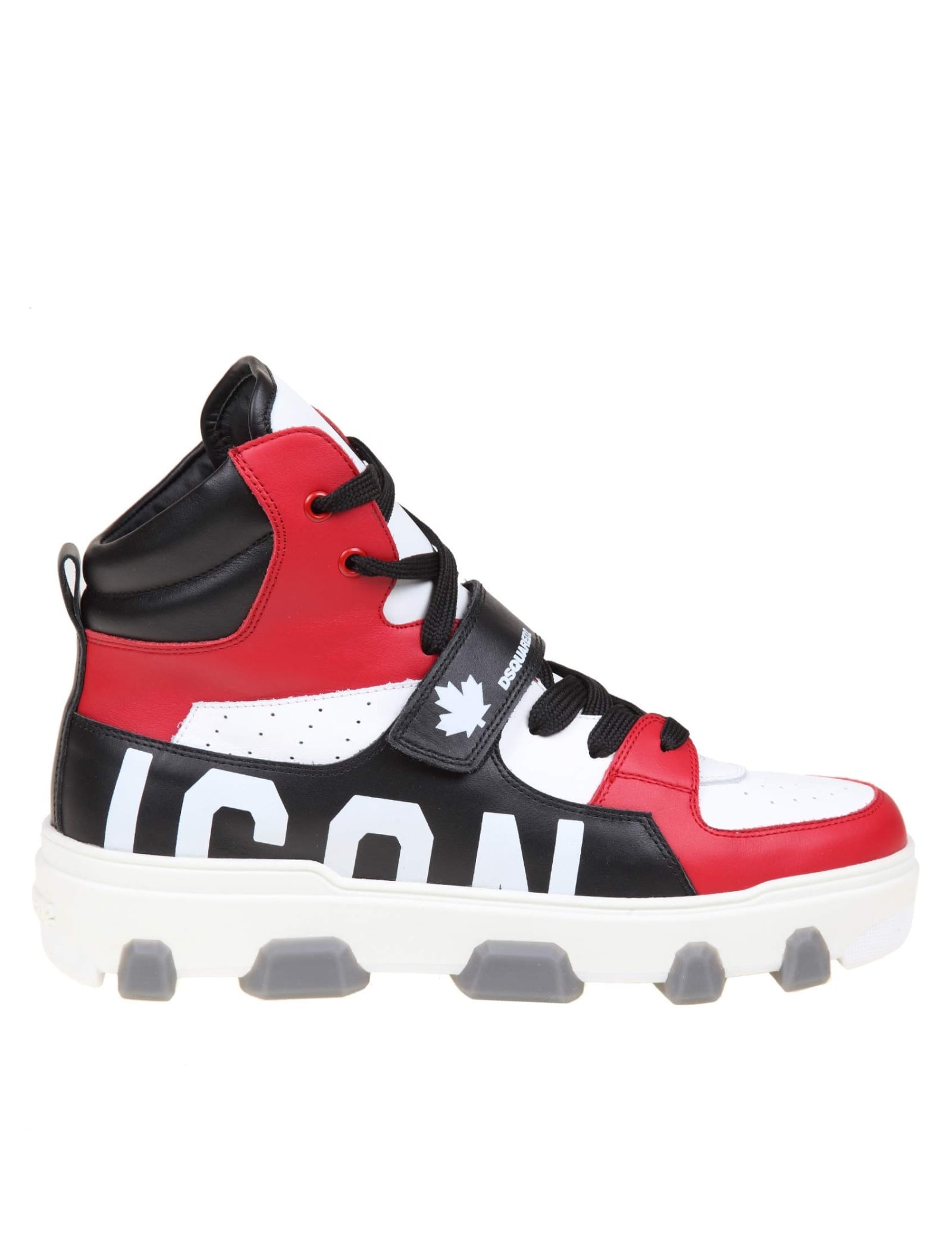 Dsquared2 Icon Basketball Sneakers In Leather