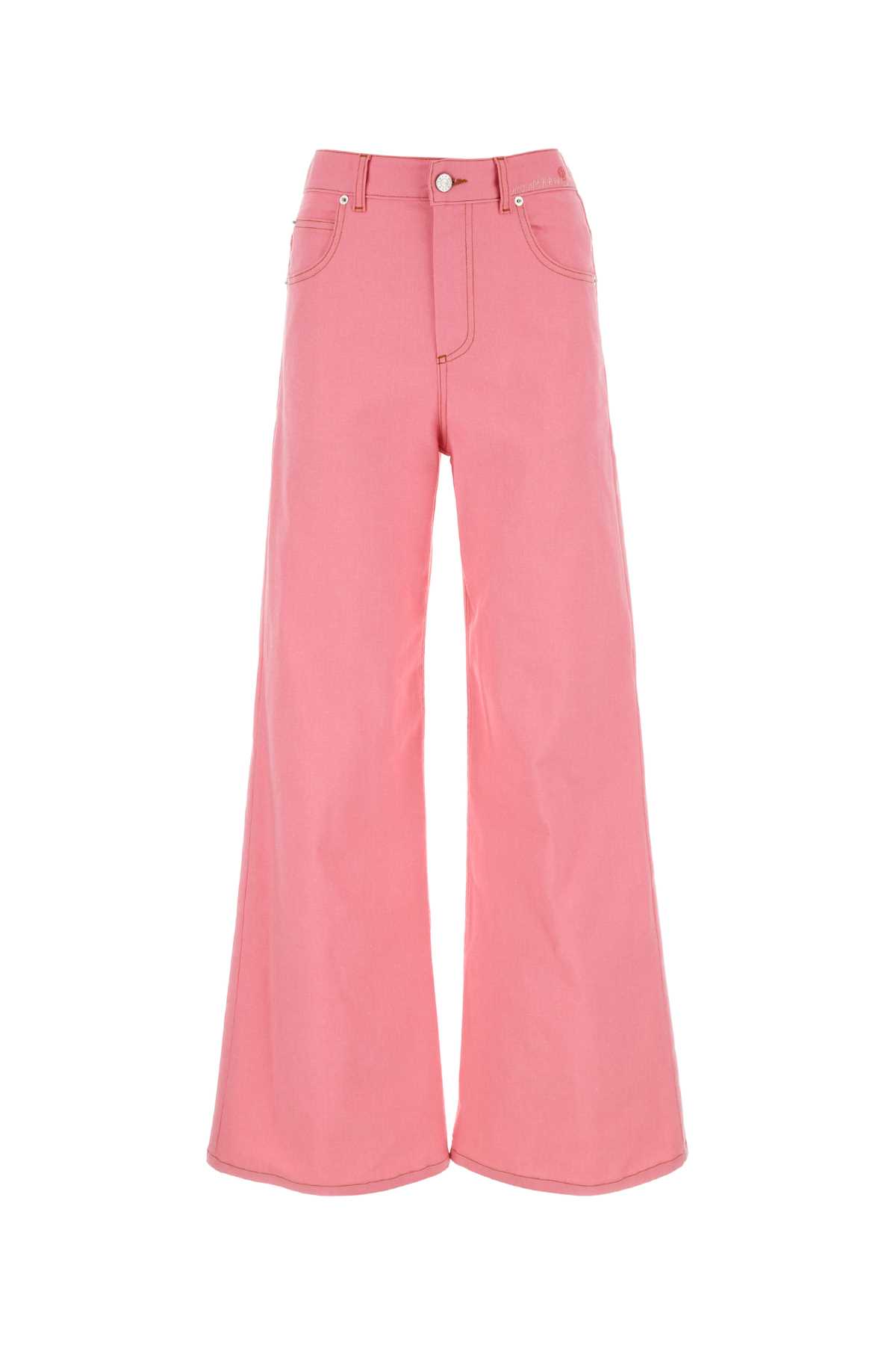 Pink Stretch Denim Wide-leg Jeans