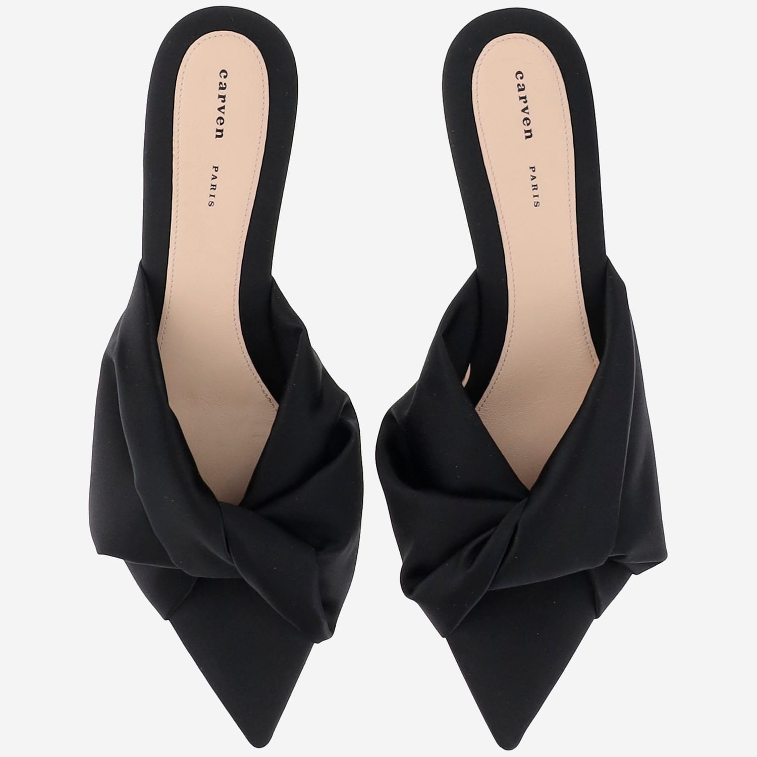 Shop Carven Satin Heeled Sandals In Black