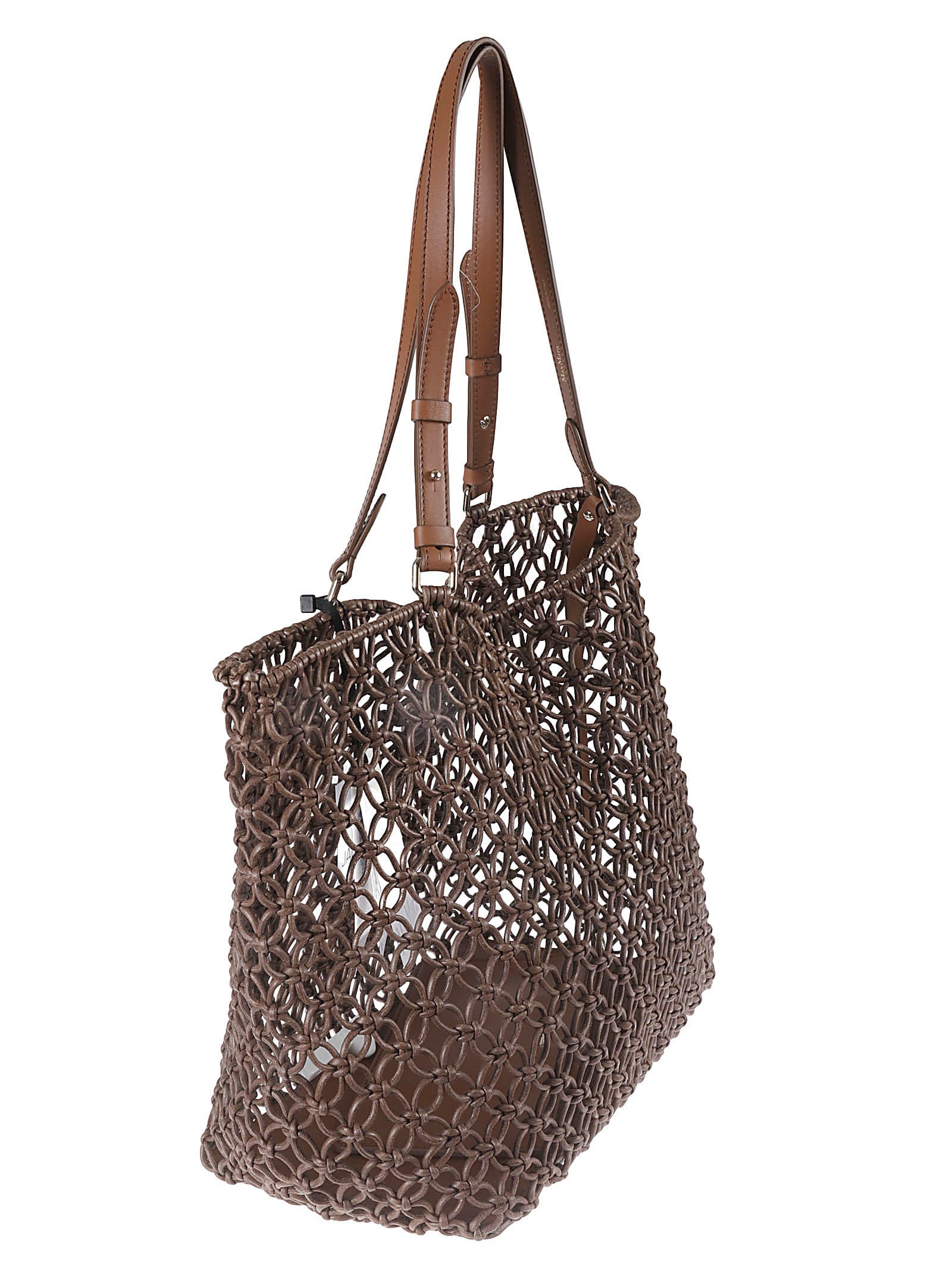 Shop Max Mara See-through Tote In Leather