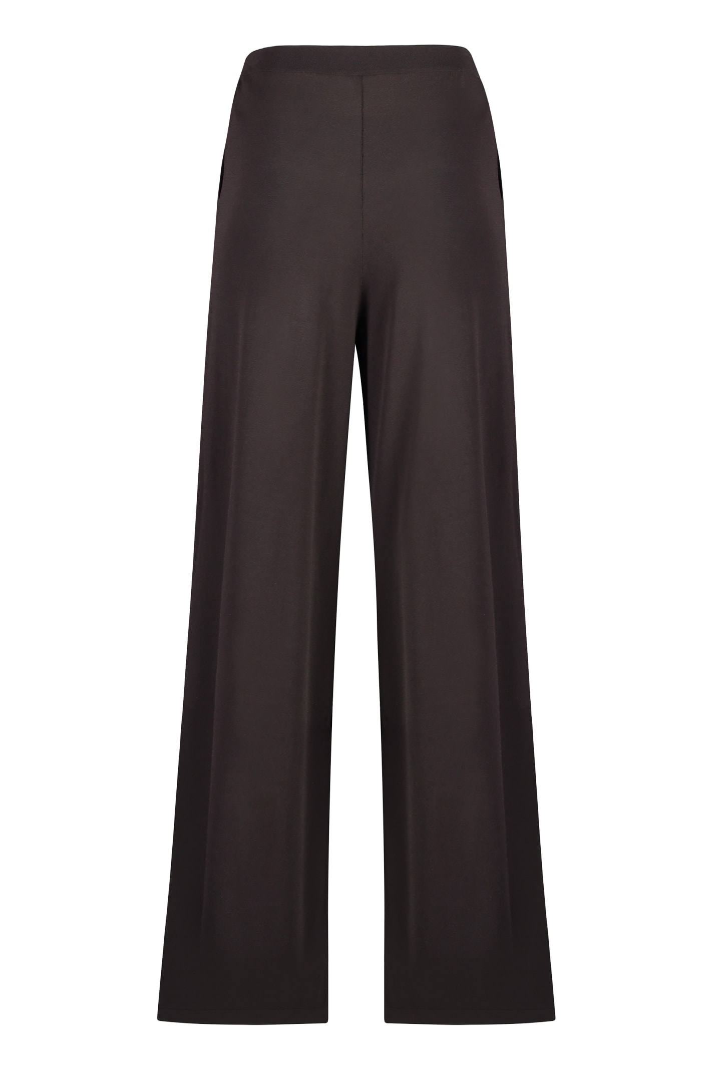 Shop P.a.r.o.s.h Knitted Trousers In Brown